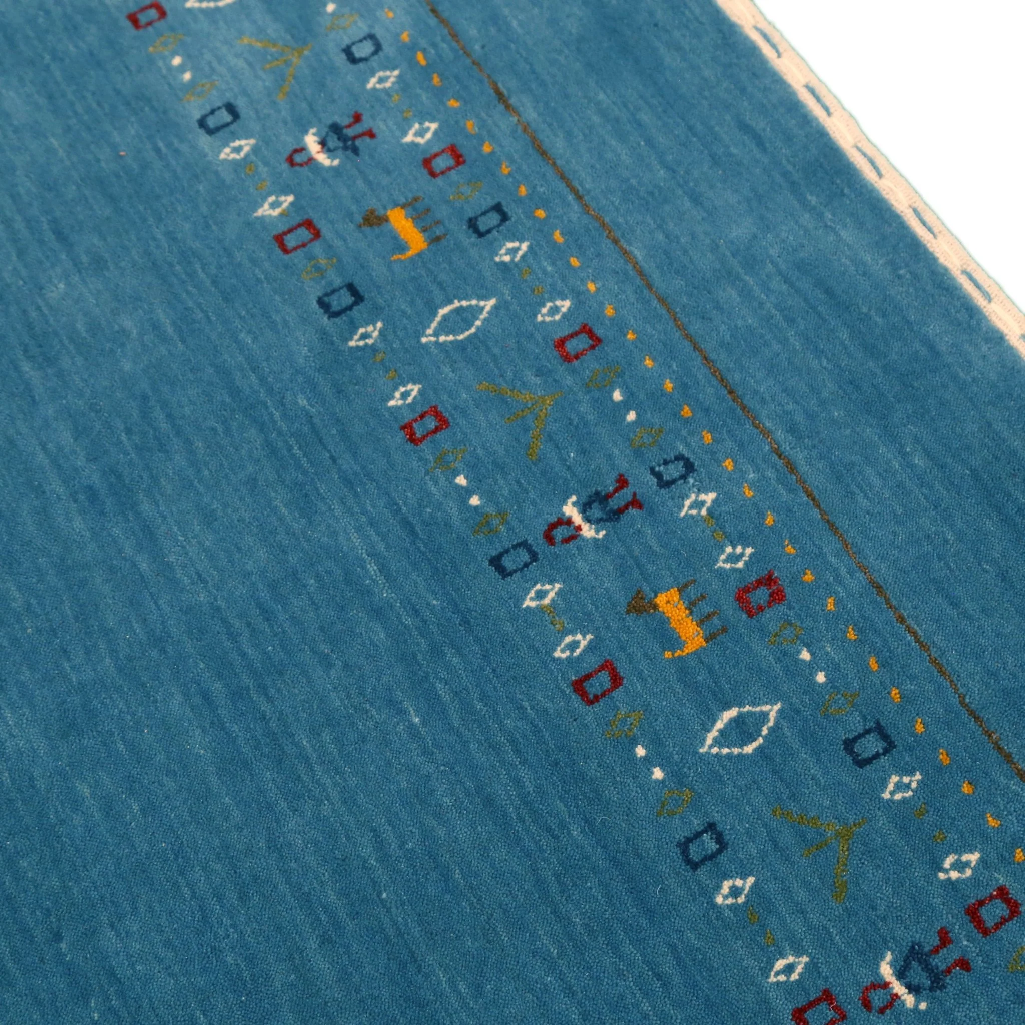 Blue Contemporary Design Hand Loomed Wool Area Rug - Image 7