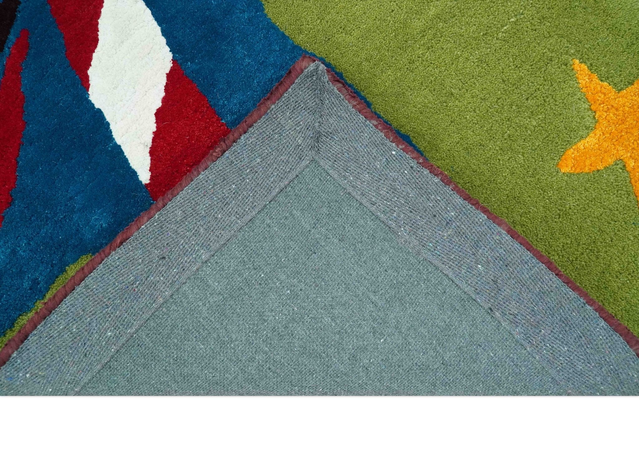 Christmas Rug 2x3 Blue, Green and Brown Candy Cane Rug for Kids room, Kids Rug - Image 3