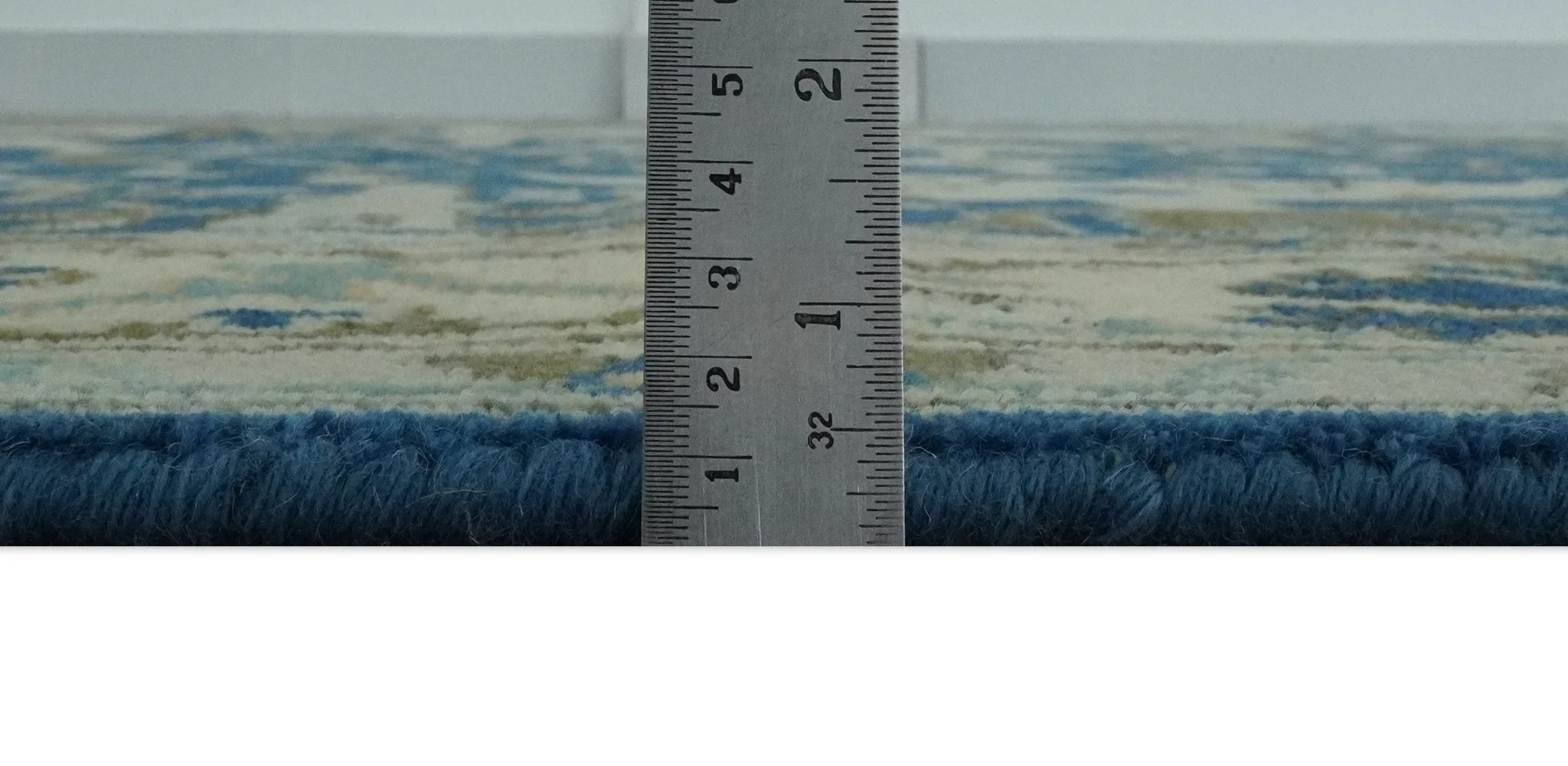 Hand Knotted Blue, Ivory and Olive 6x9 Oriental Oushak wool area rug - Image 9