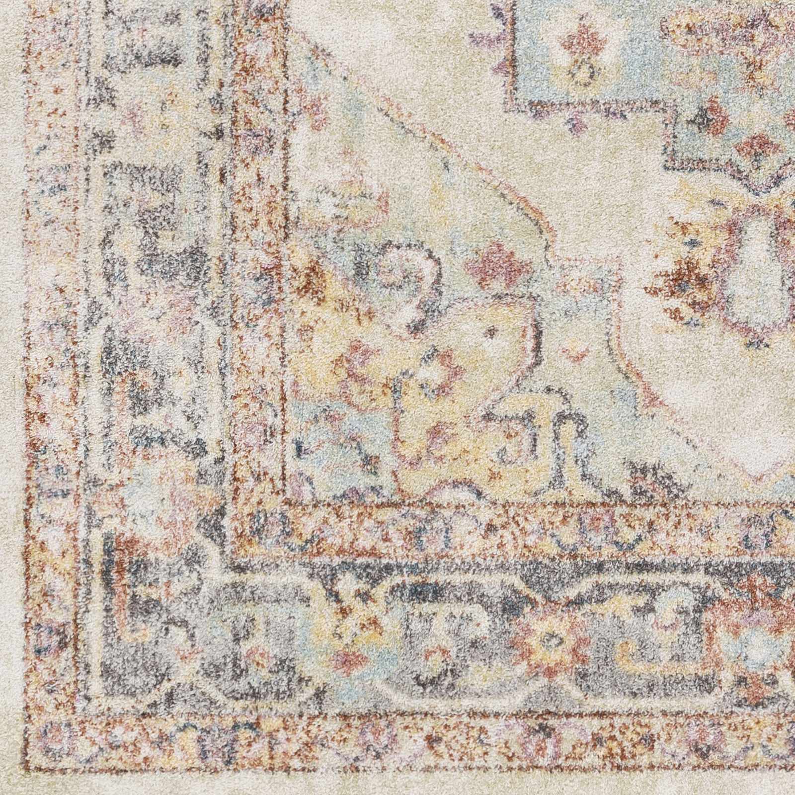 Colorful Blue, Ivory, Beige and Charcoal Traditional Heriz Multi Size rug - Image 12