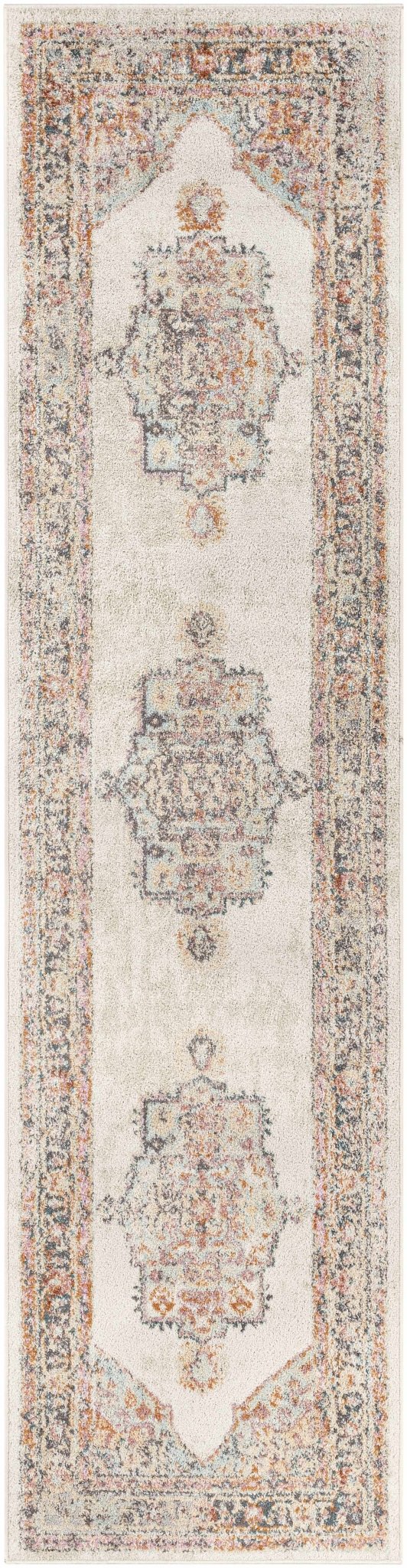 Colorful Blue, Ivory, Beige and Charcoal Traditional Heriz Multi Size rug - Image 15