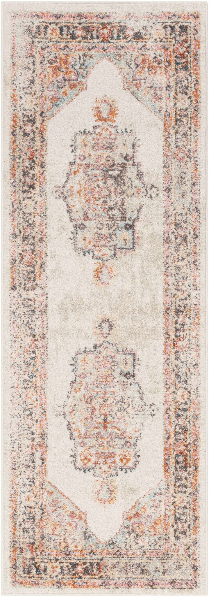 Colorful Blue, Ivory, Beige and Charcoal Traditional Heriz Multi Size rug - Image 17