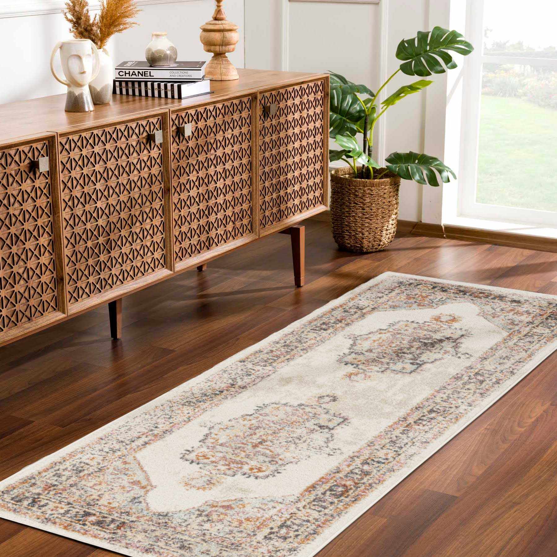 Colorful Blue, Ivory, Beige and Charcoal Traditional Heriz Multi Size rug - Image 19