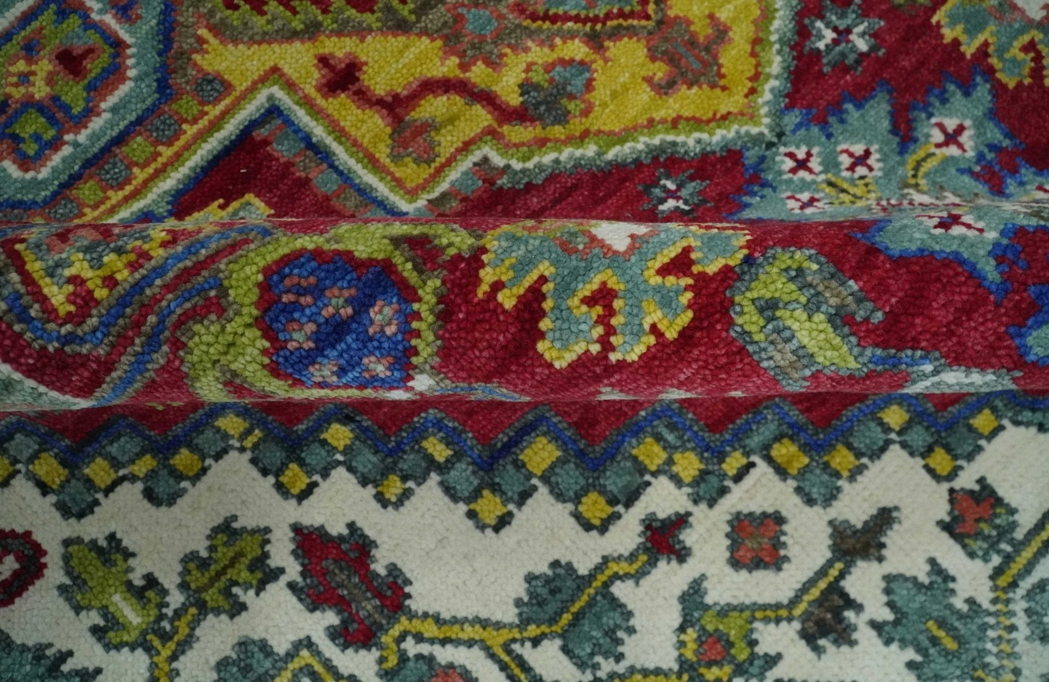 Blue, Maroon and Gold Hand Knotted Traditional Heriz Serapi Multi size Wool Area Rug - Image 6
