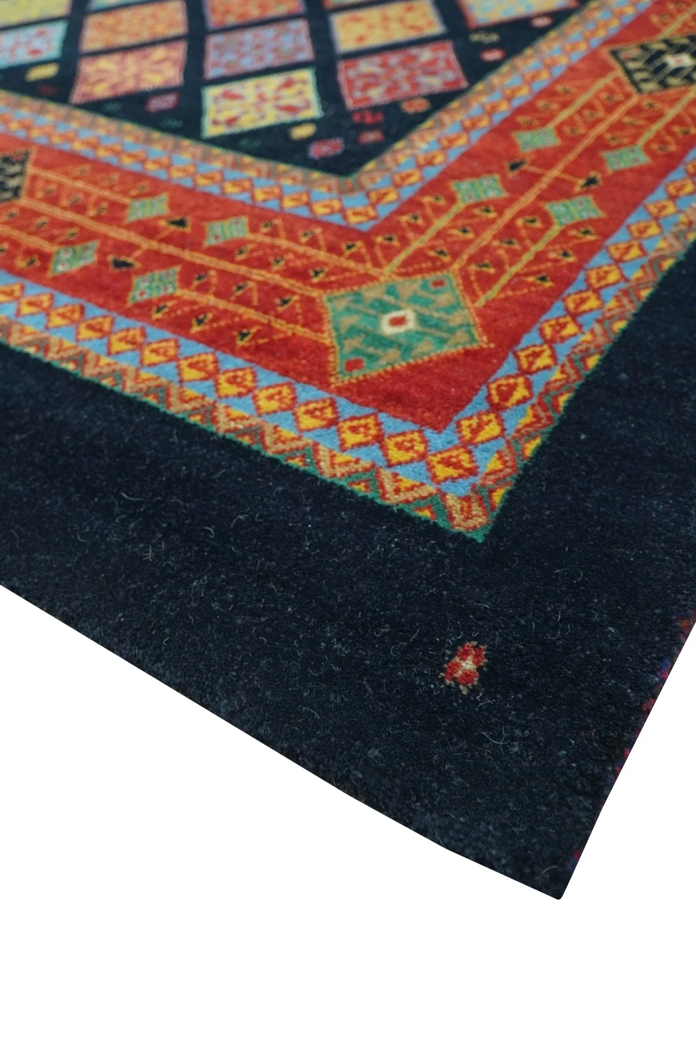 Blue Modern Geometrical Design 9x12 Hand Knotted wool Area Rug - Image 6