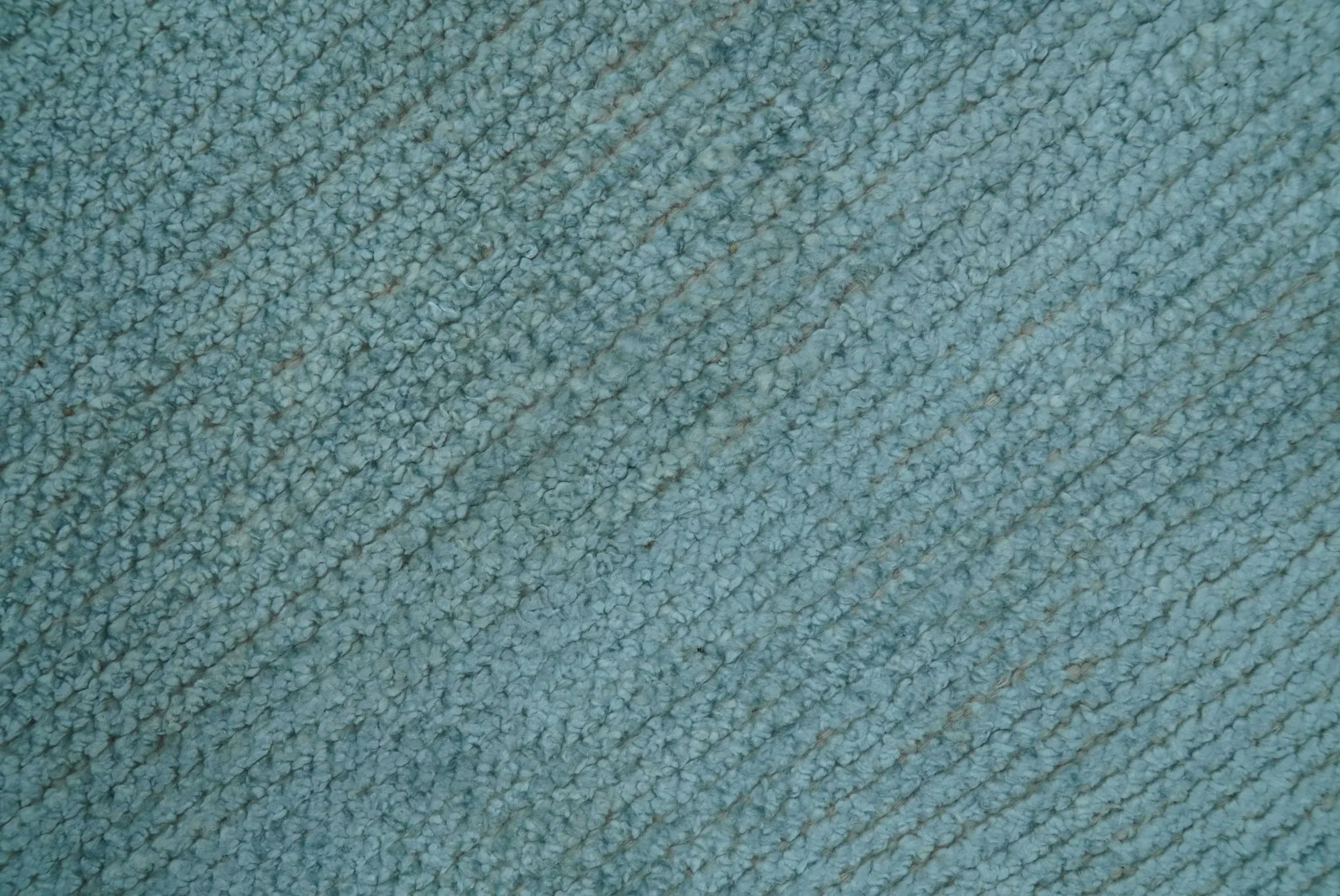 Blue Modern Solid Low Pile Hand Knotted 10x14 Bamboo Silk Area Rug - Image 5