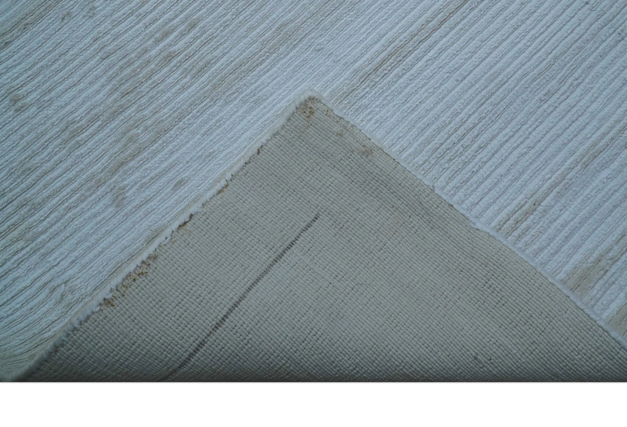 Blue Modern Solid Design Hand Loom 9x12 Art Silk Area Rug - Image 6