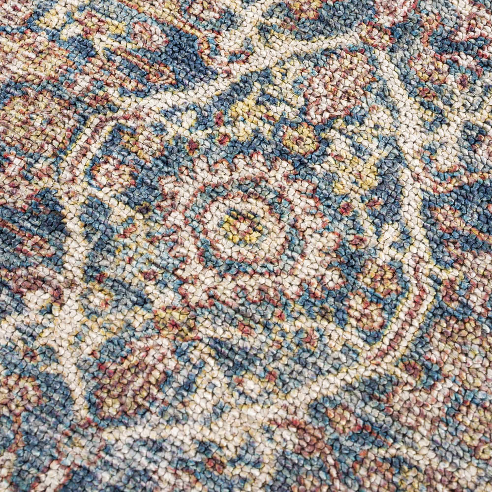 Blue, Rust, Ivory and Beige Traditional Oriental Oushak Washable Area Rug - Image 16