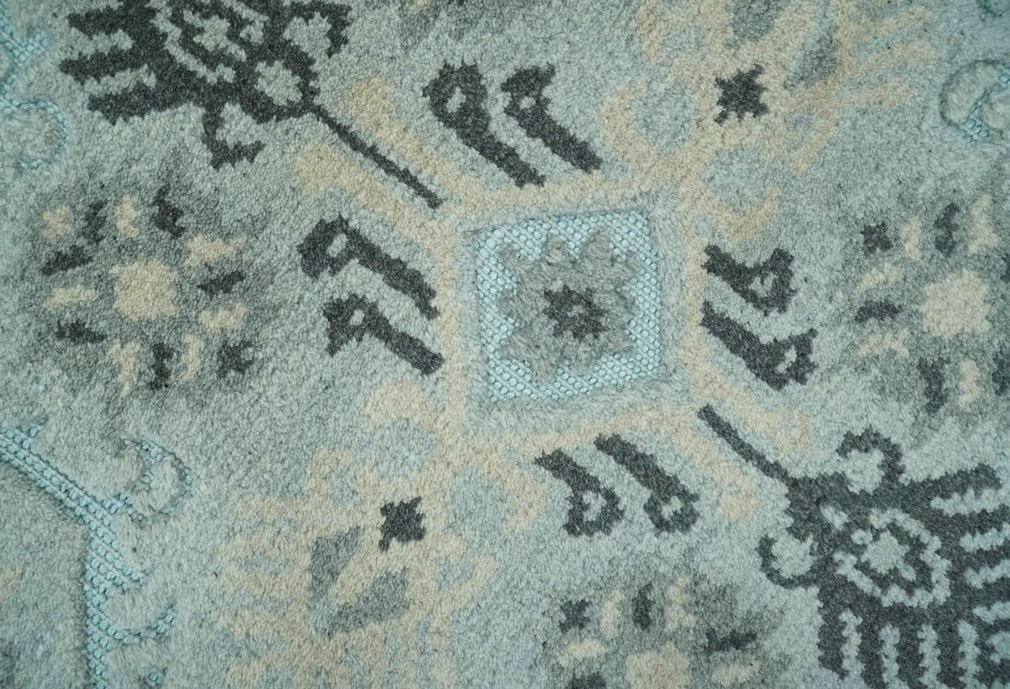 5x8 Blue, Silver and Charcoal Traditional Mamluk Design Hand Knotted wool Area Rug - Image 4