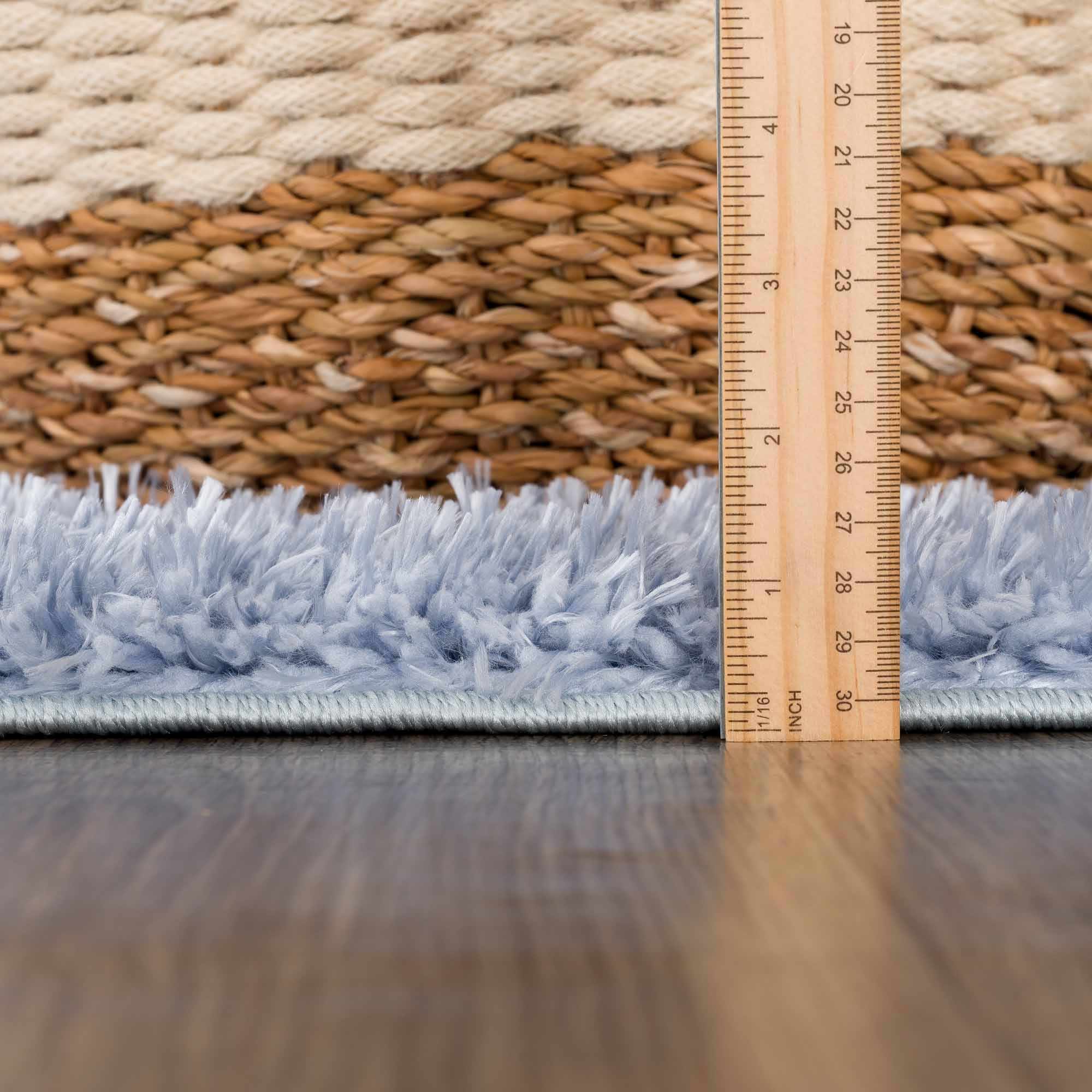 Blue Solid Plush Design Washable Area Rug - Image 11