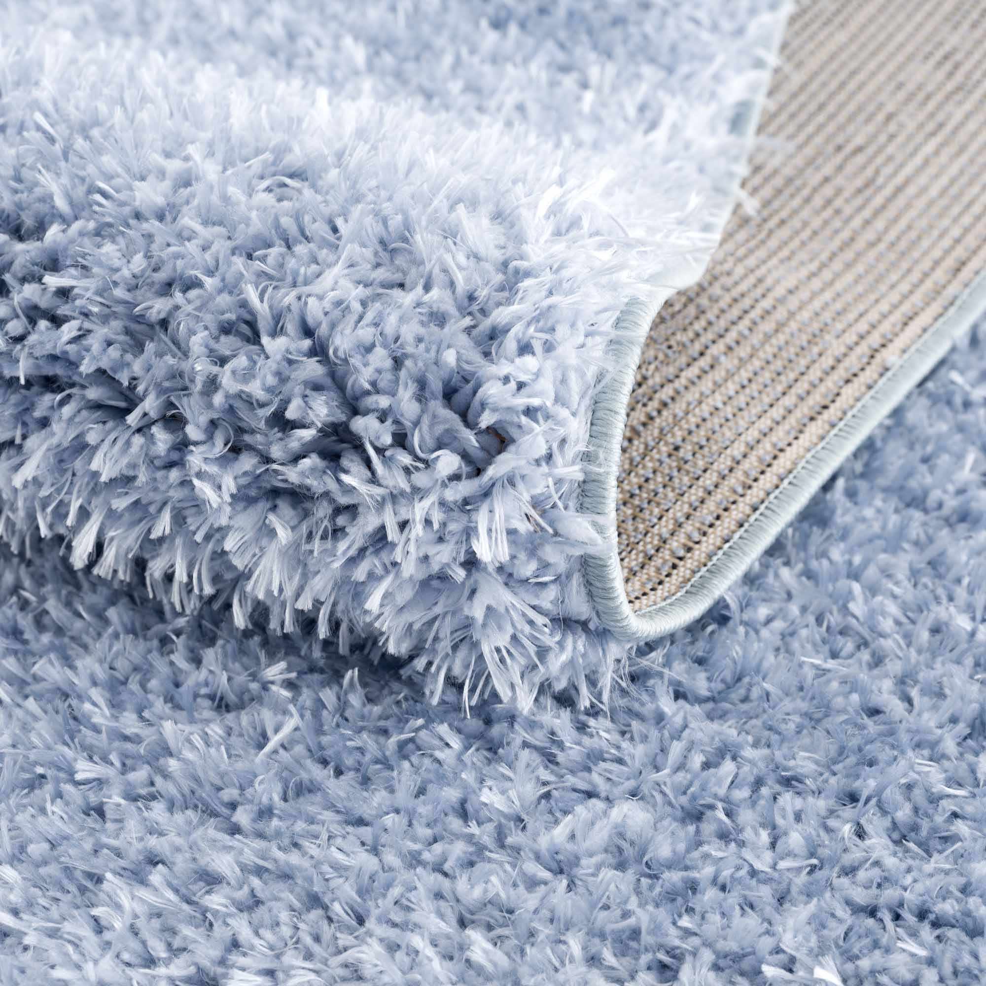 Blue Solid Plush Design Washable Area Rug - Image 15