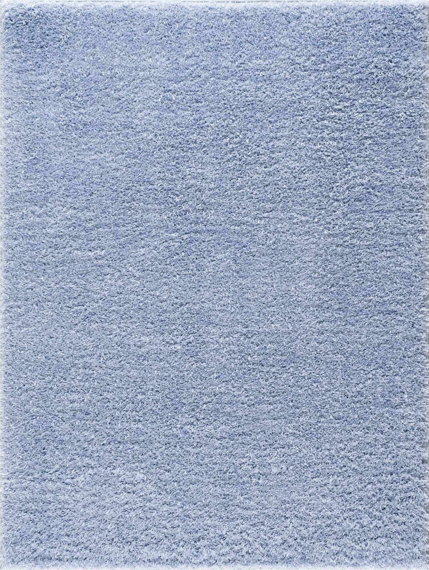 Blue Solid Plush Design Washable Area Rug - Image 2