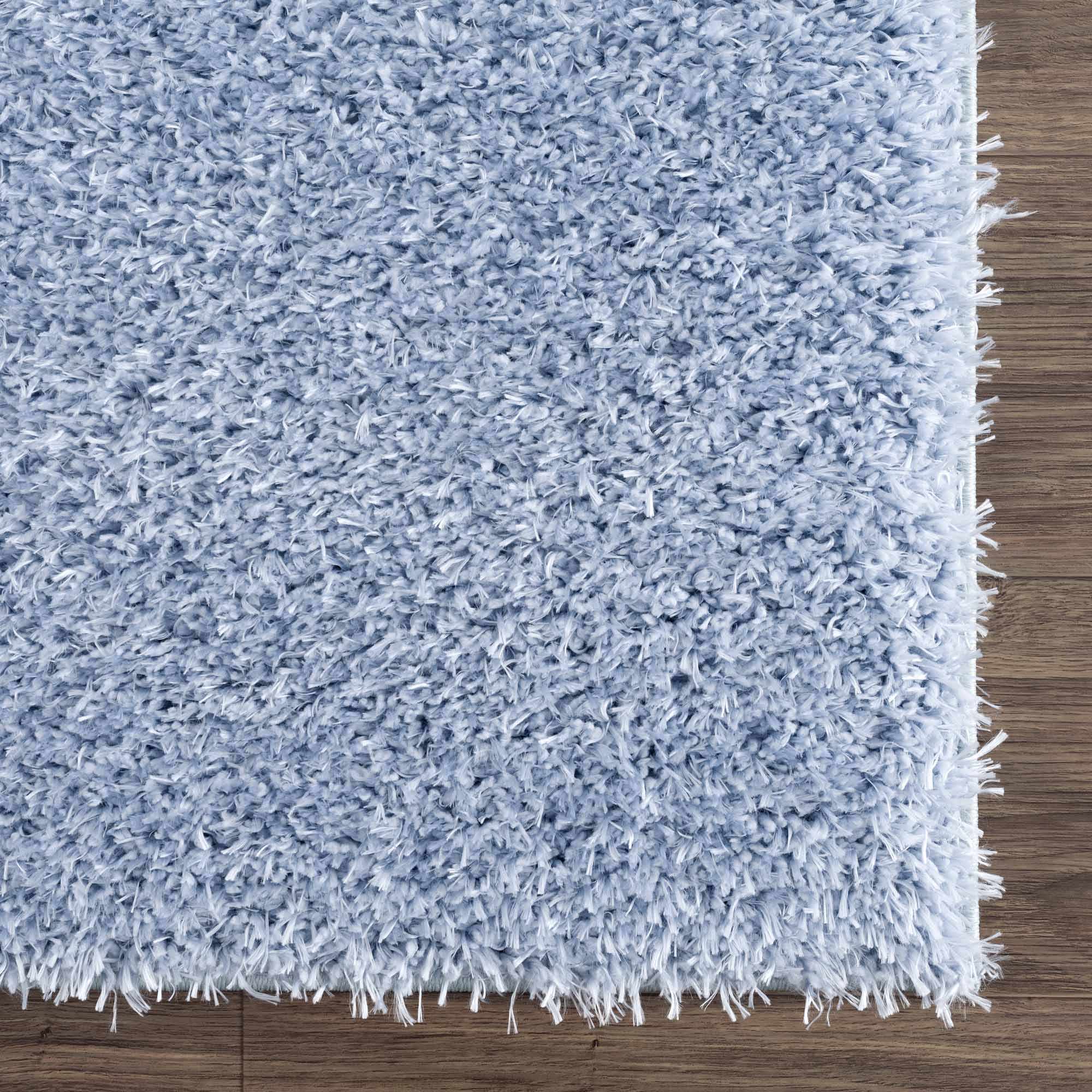 Blue Solid Plush Design Washable Area Rug - Image 9
