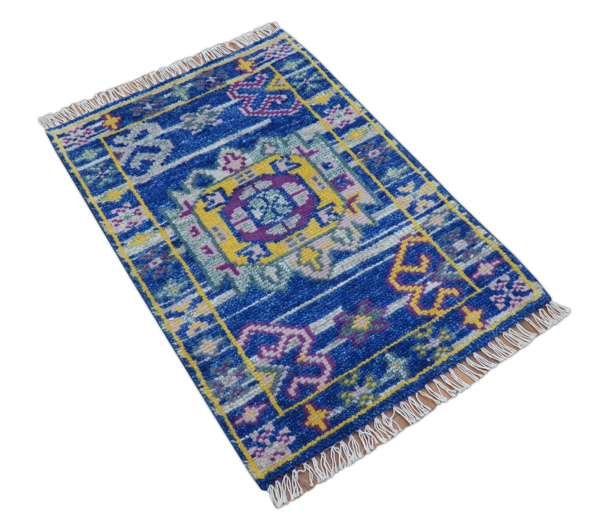 Blue Transitional Design 2x3 Hand knotted  Wool Area Rug - Image 10