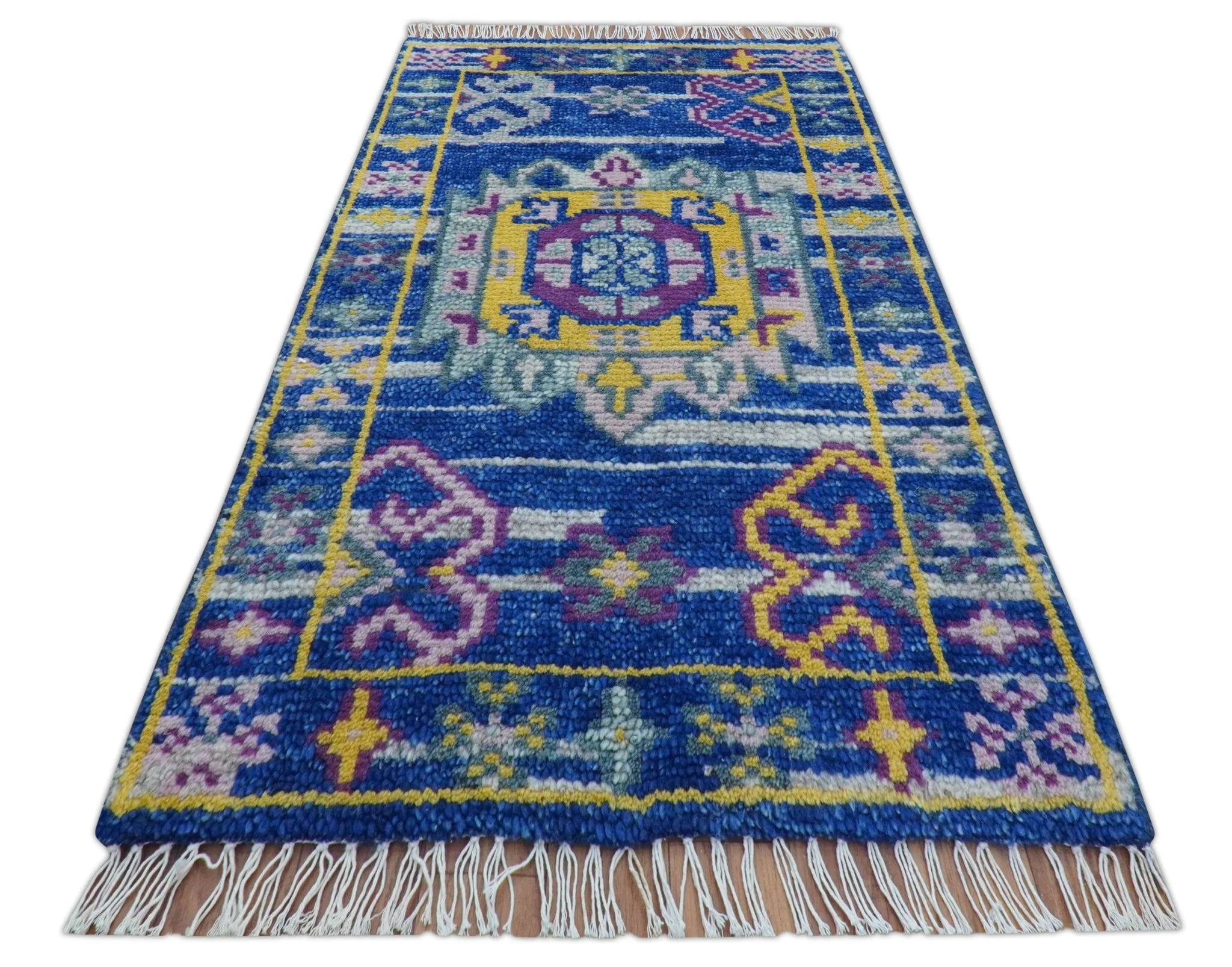 Blue Transitional Design 2x3 Hand knotted  Wool Area Rug - Image 9