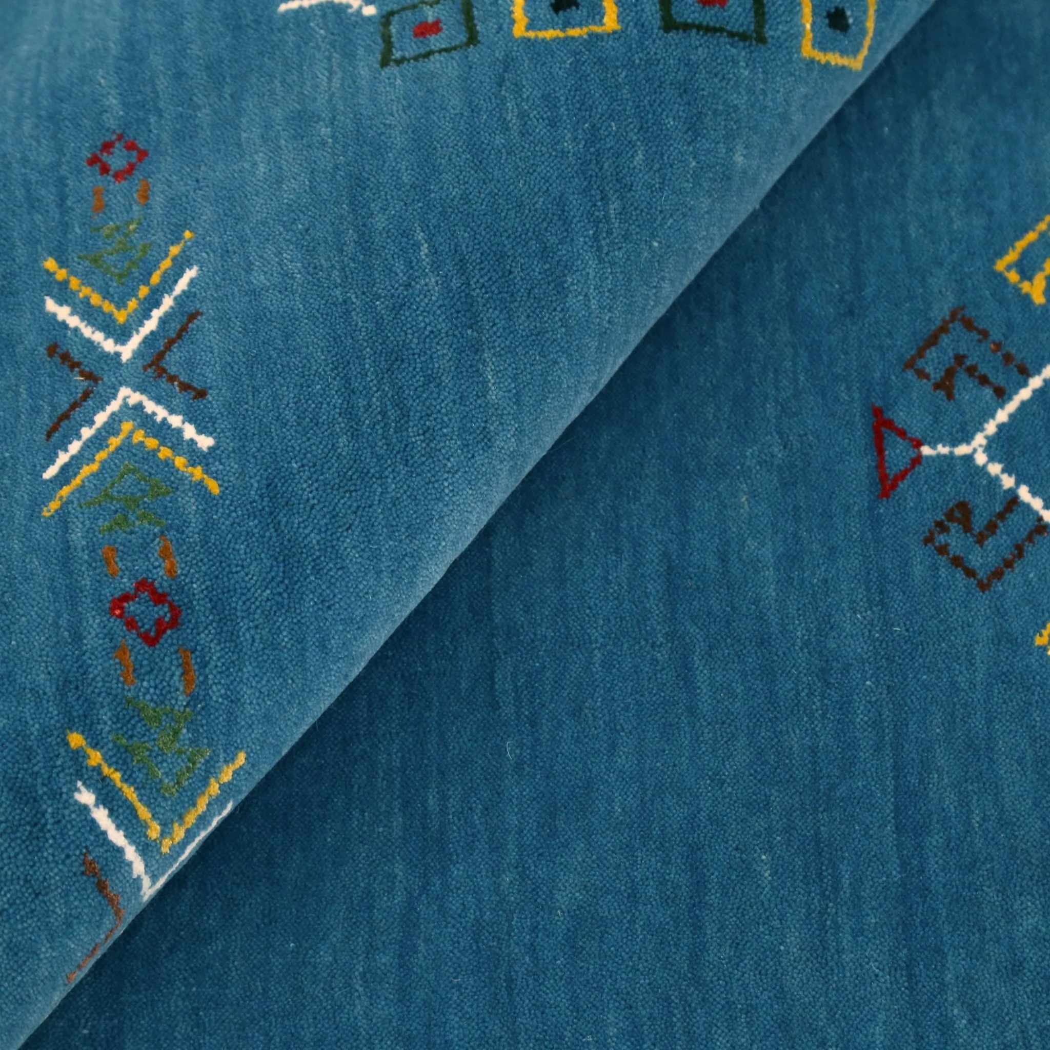 Blue Tribal Center Medallion Design Hand Loomed Wool Area Rug - Image 10