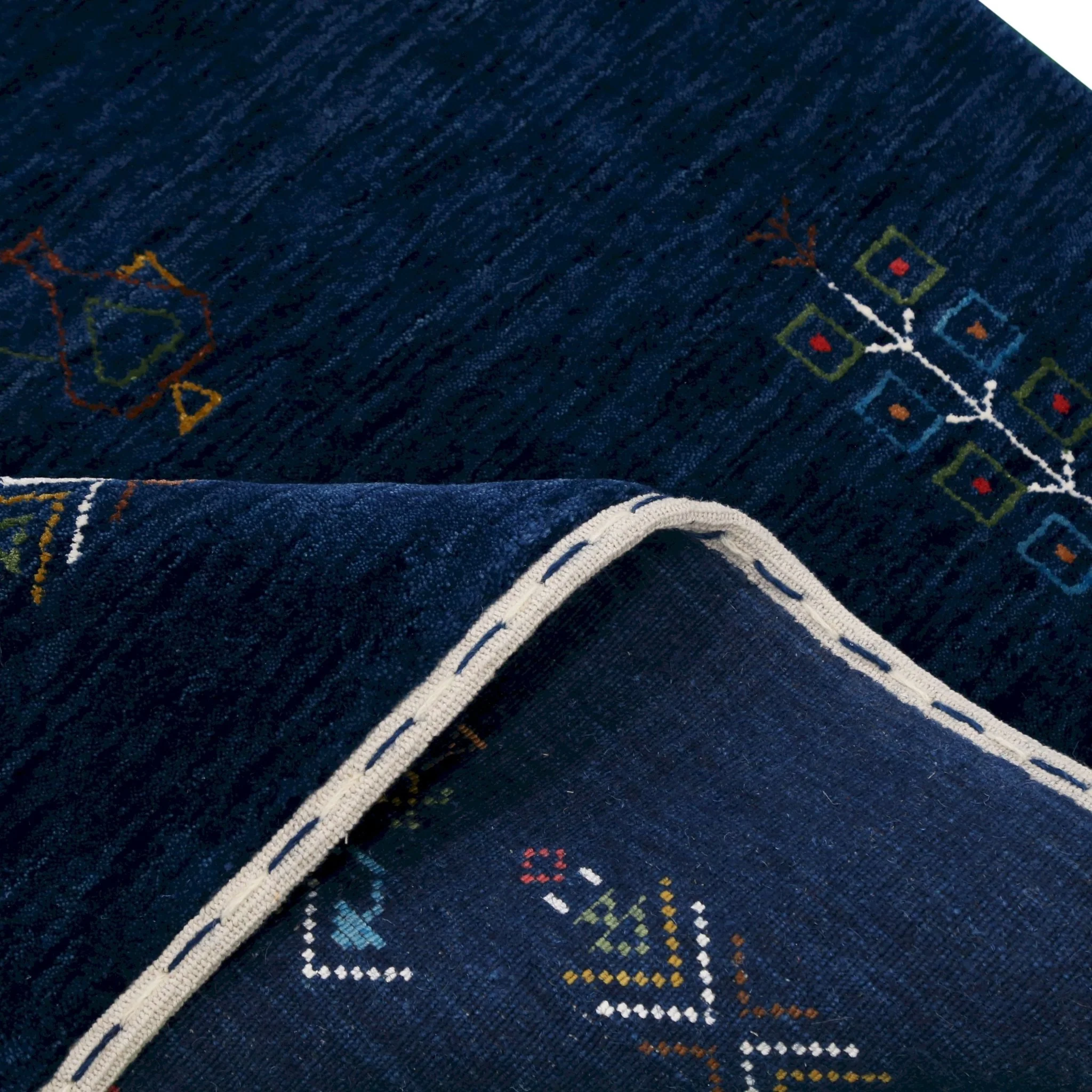 Blue Tribal Center Medallion Hand Loomed Wool Area Rug - Image 10