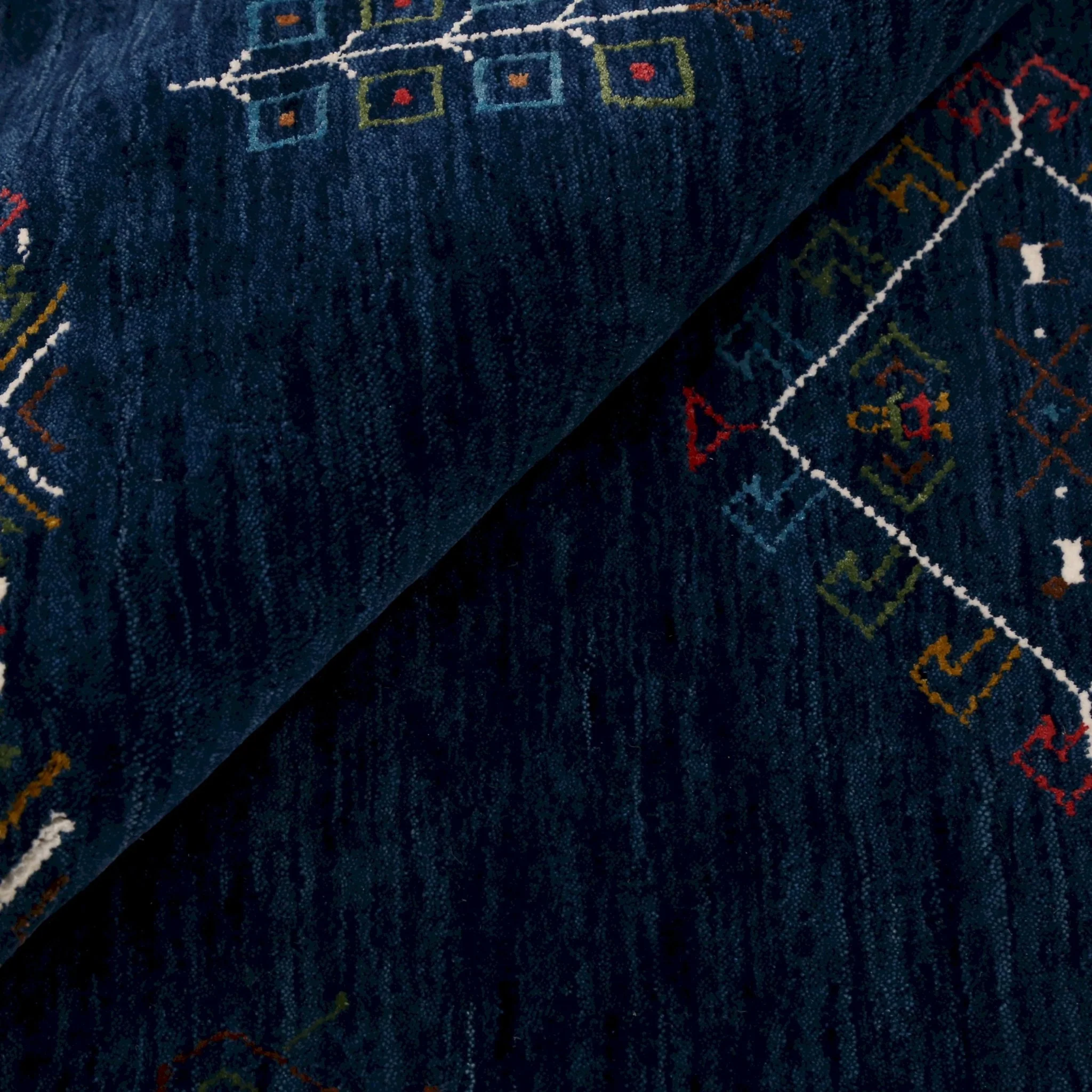 Blue Tribal Center Medallion Hand Loomed Wool Area Rug - Image 12