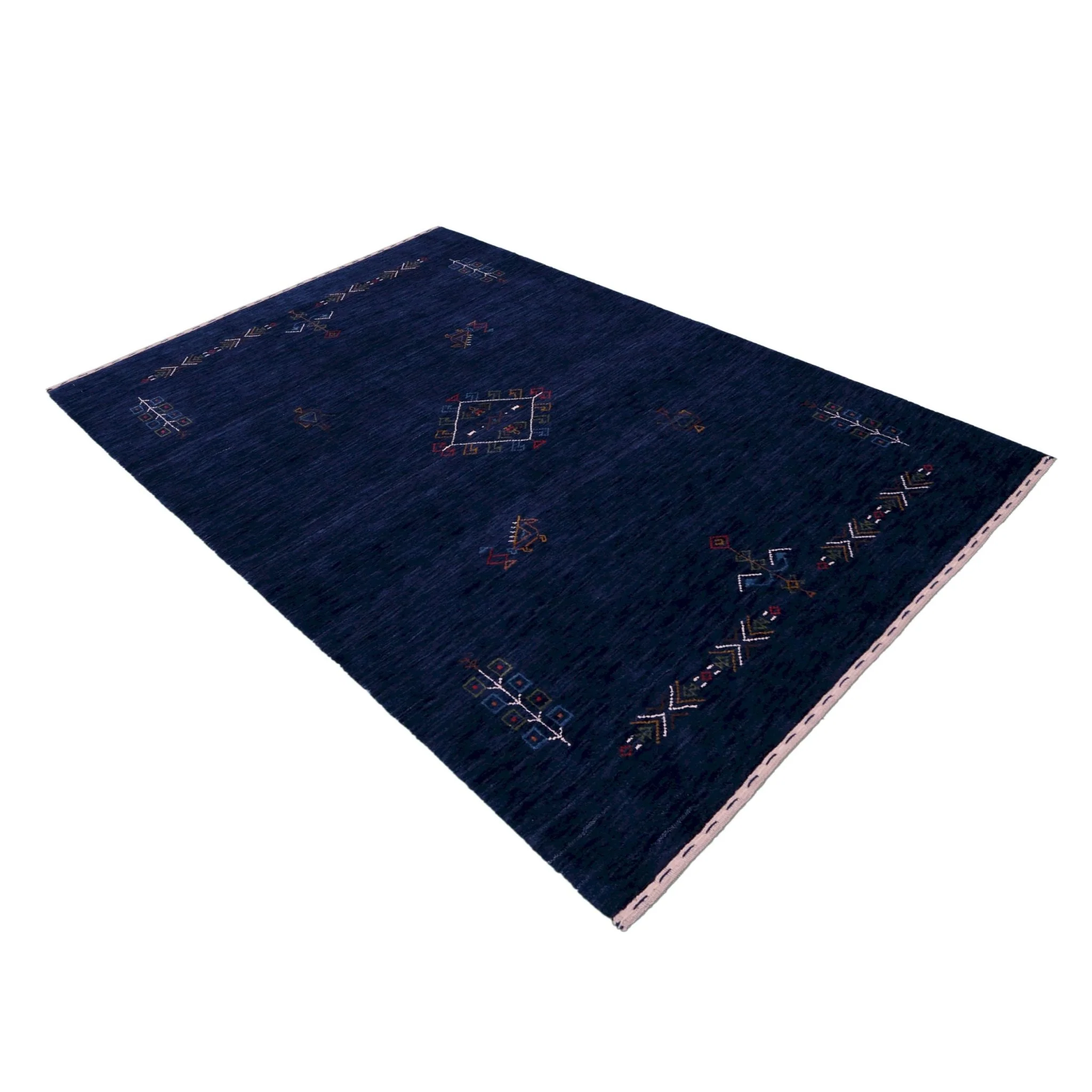 Blue Tribal Center Medallion Hand Loomed Wool Area Rug - Image 6