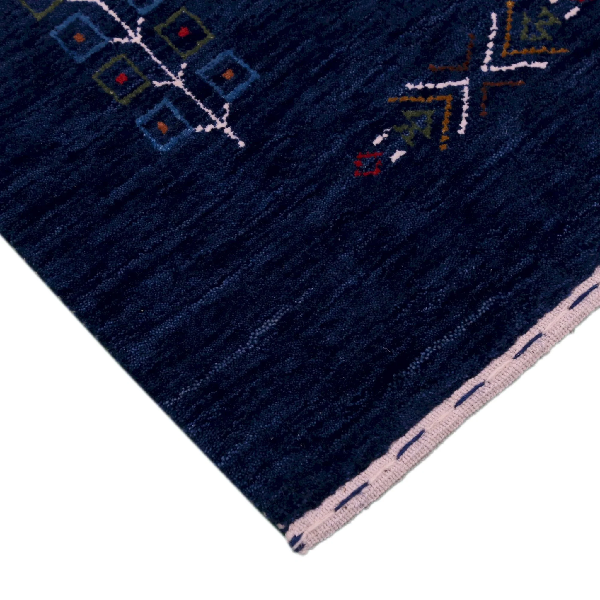 Blue Tribal Center Medallion Hand Loomed Wool Area Rug - Image 7