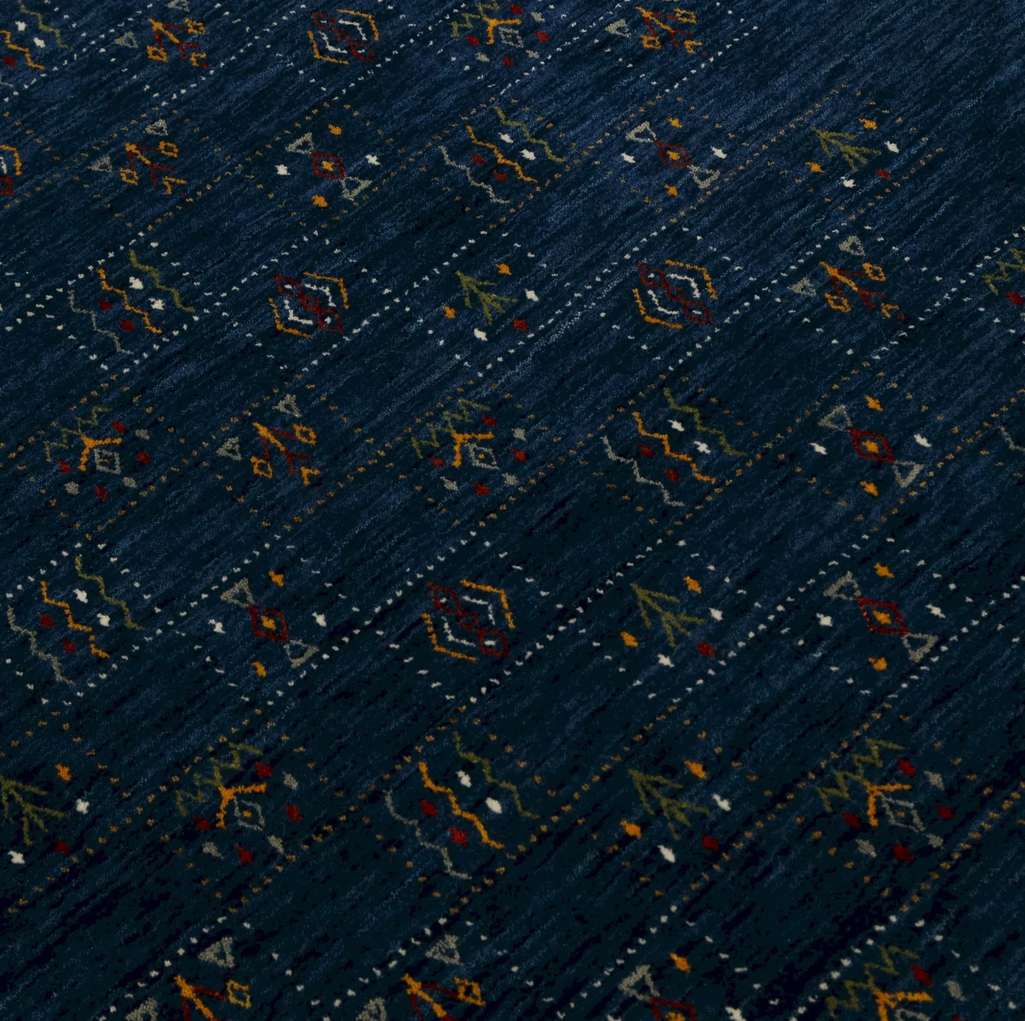 Blue Tribal Design Hand Loomed Wool Area Rug - Image 11