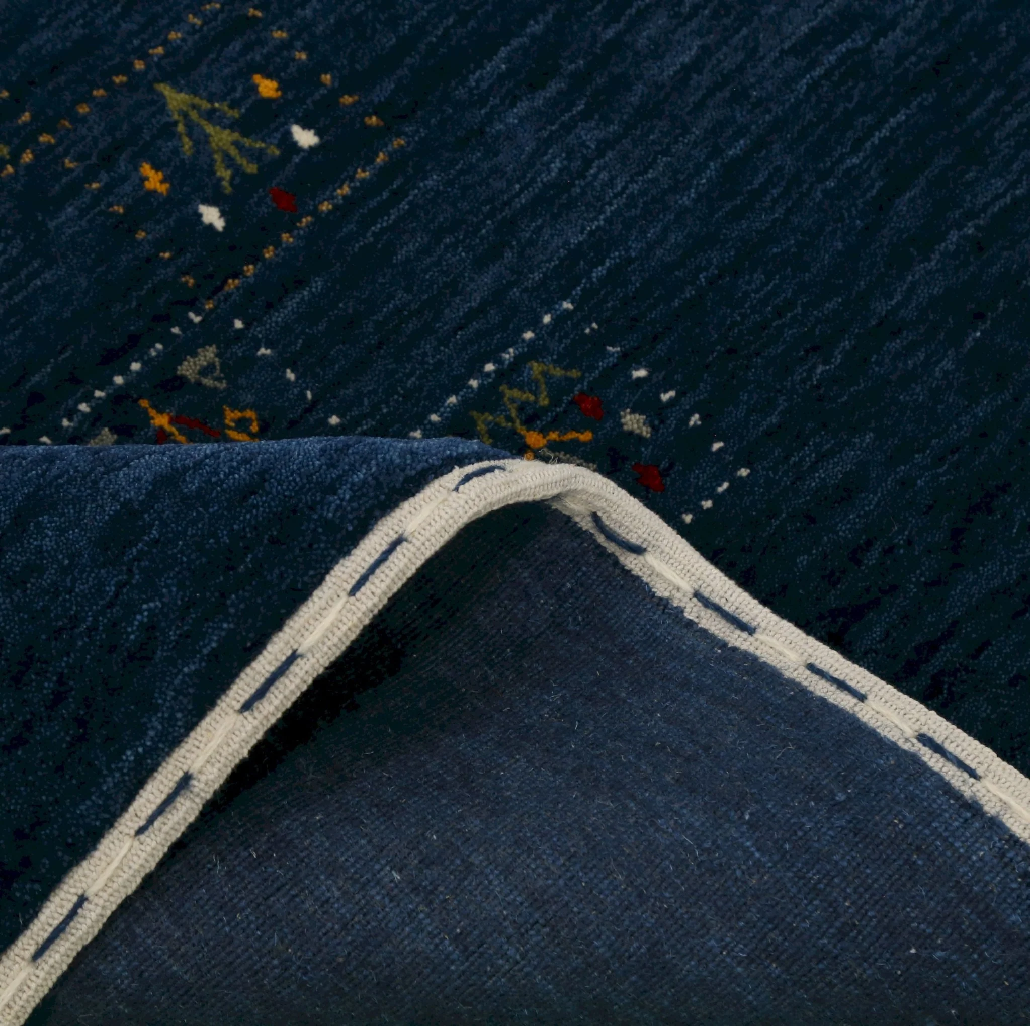 Blue Tribal Design Hand Loomed Wool Area Rug - Image 12