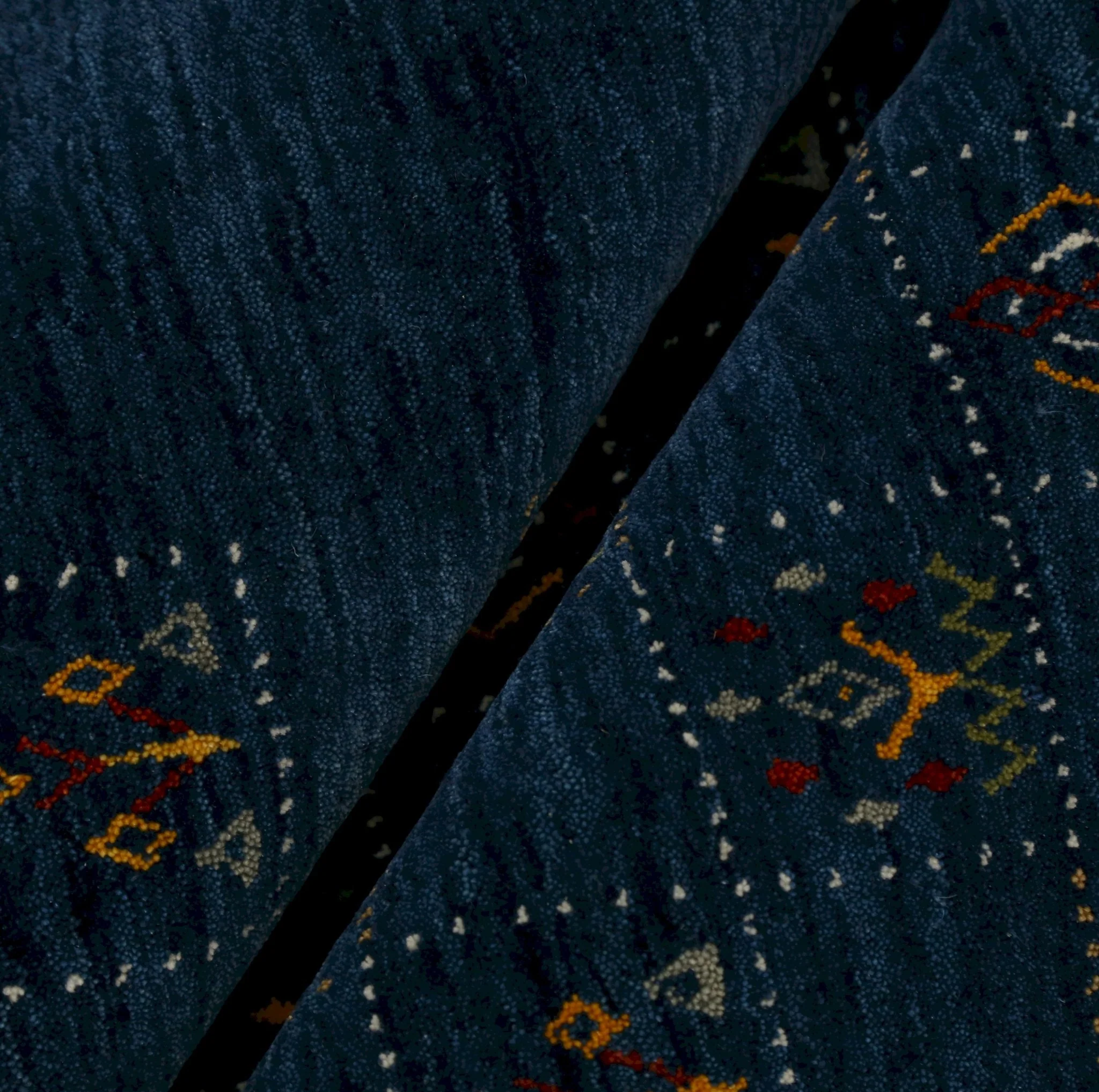 Blue Tribal Design Hand Loomed Wool Area Rug - Image 3