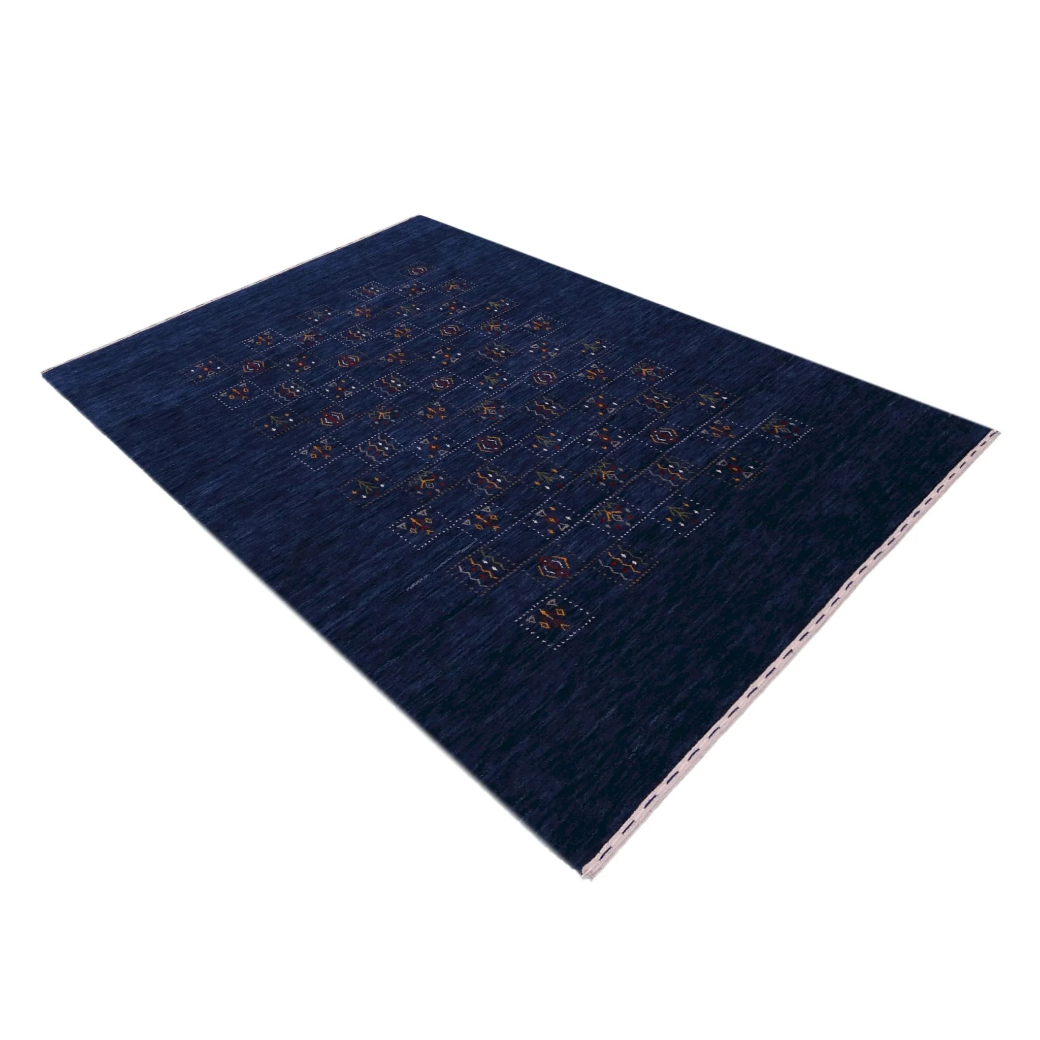Blue Tribal Design Hand Loomed Wool Area Rug - Image 5