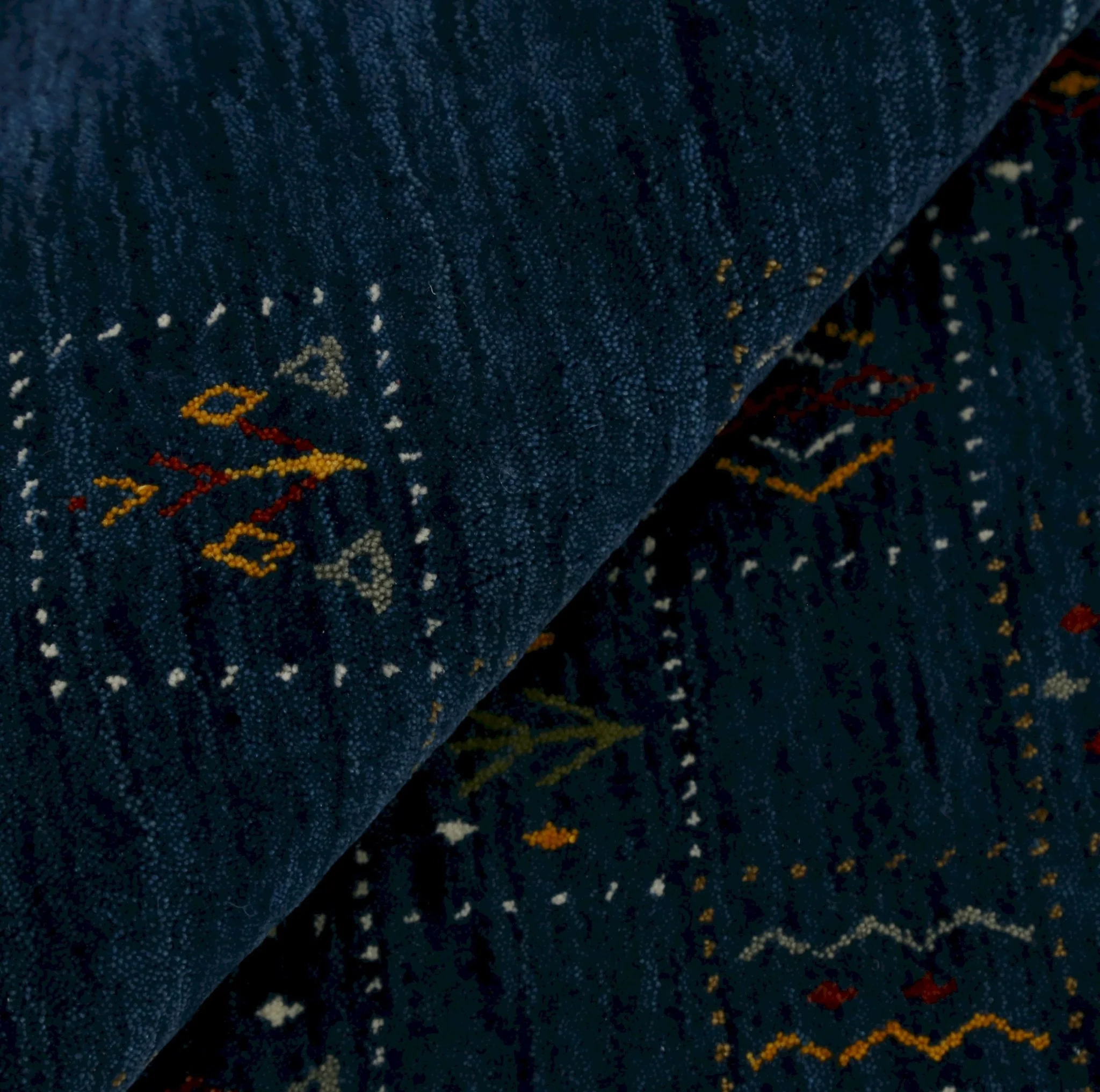 Blue Tribal Design Hand Loomed Wool Area Rug - Image 9