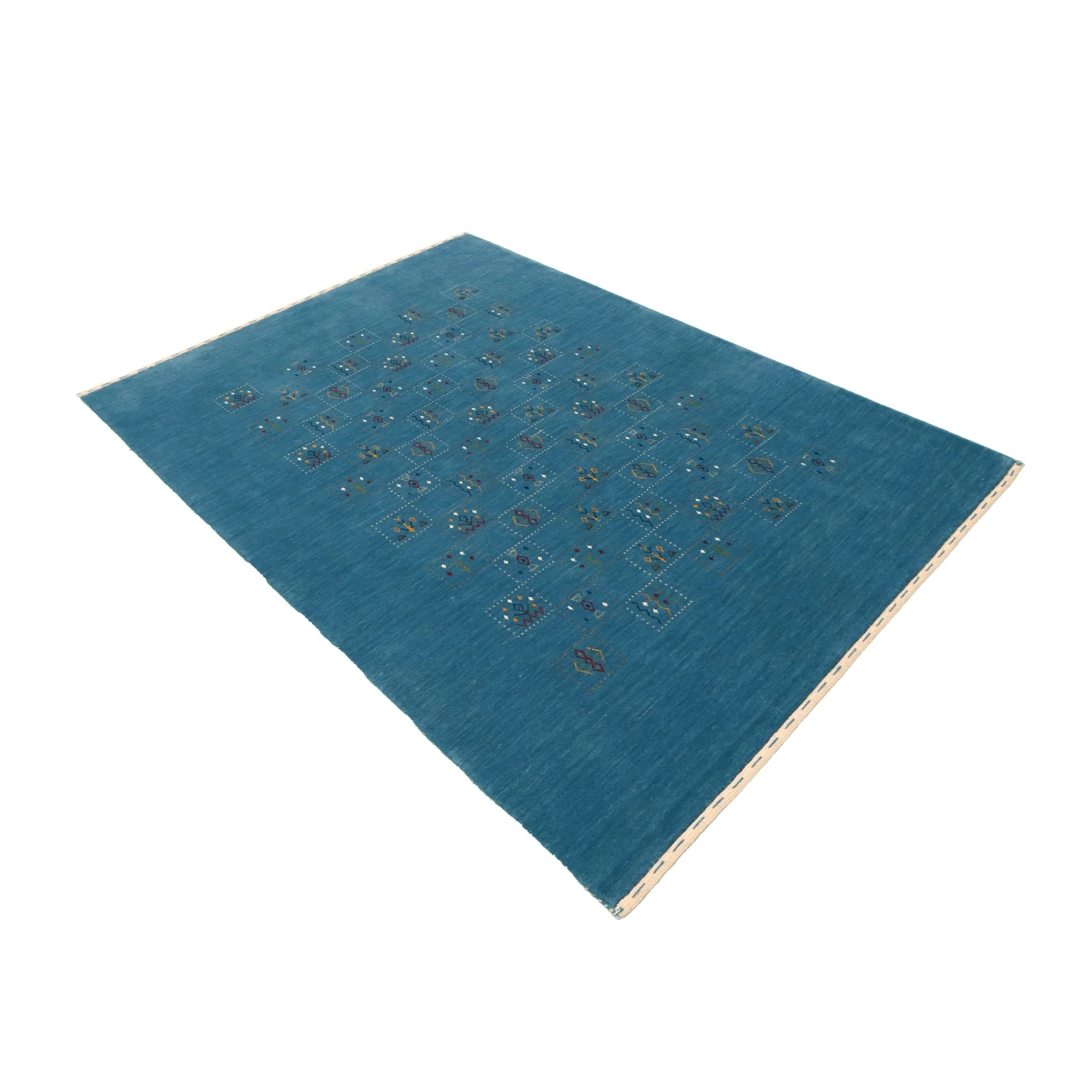 Blue Tribal Design Hand Loomed Wool Area Rug - Image 5