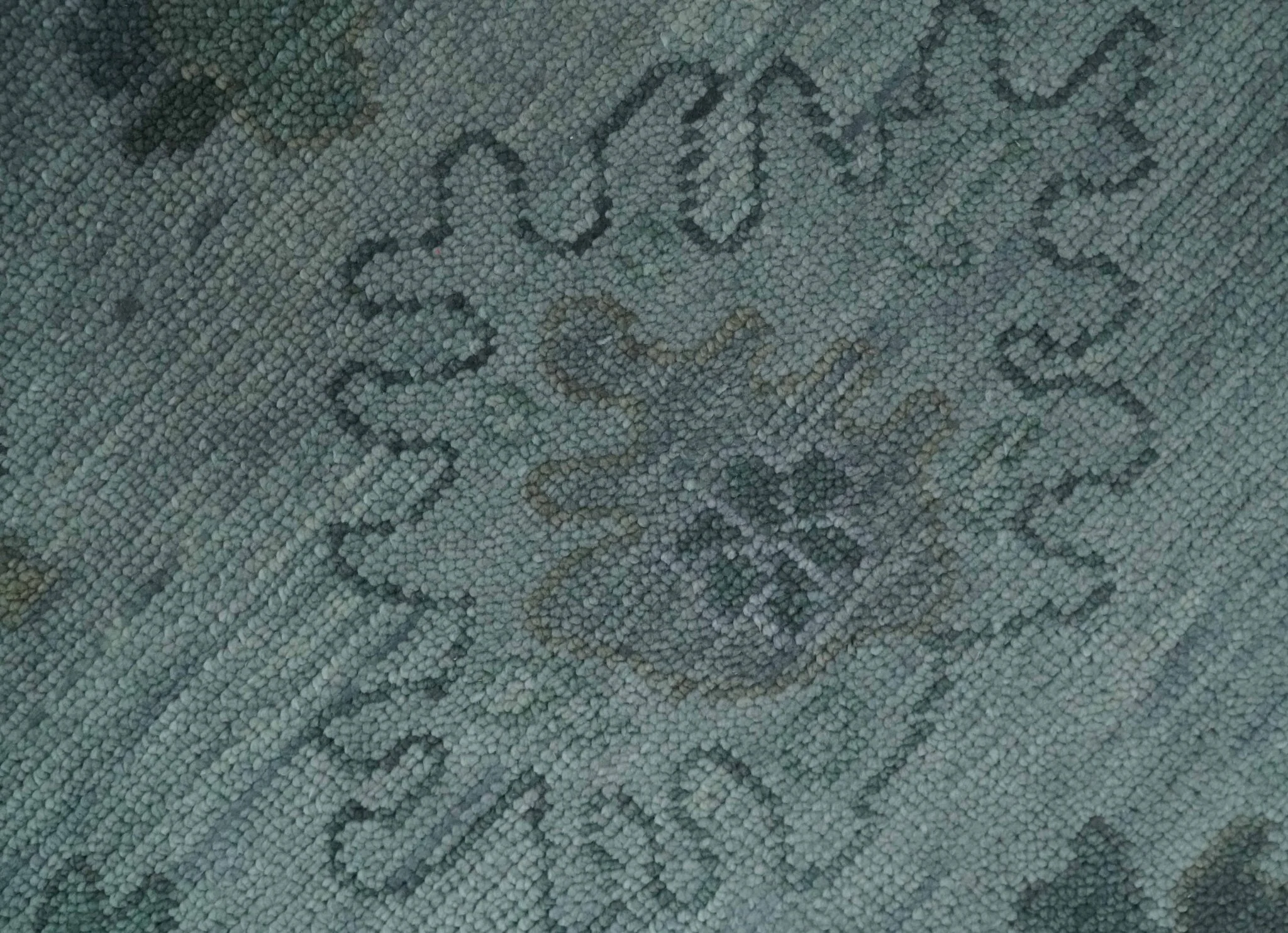 Antique look Bluish Gray Hand knotted Traditional Oushak Multi Size wool area Rug - Image 4