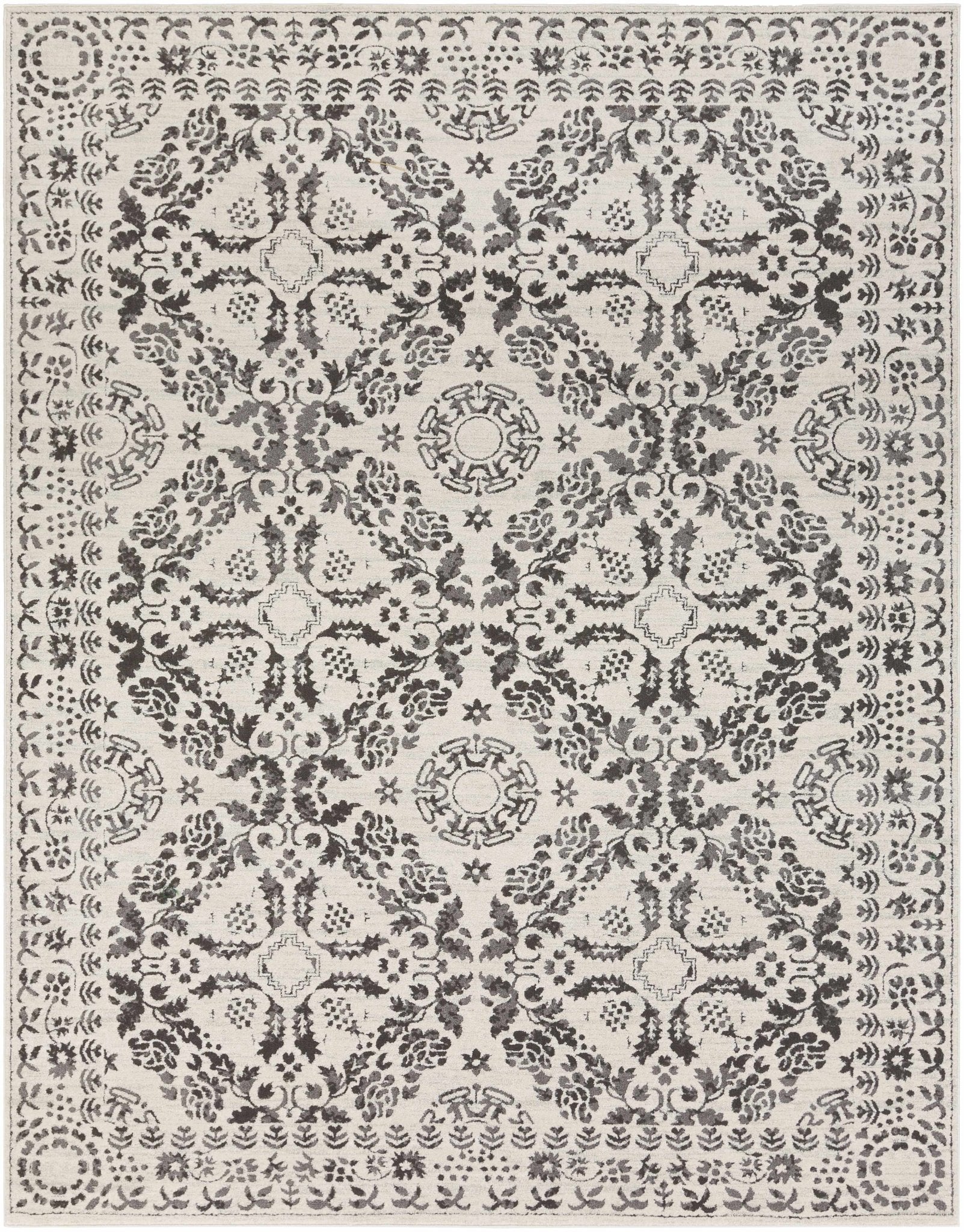 Traditional Bohemian Beige, Gray and Charcoal Medallion Style Area Rug - Image 12