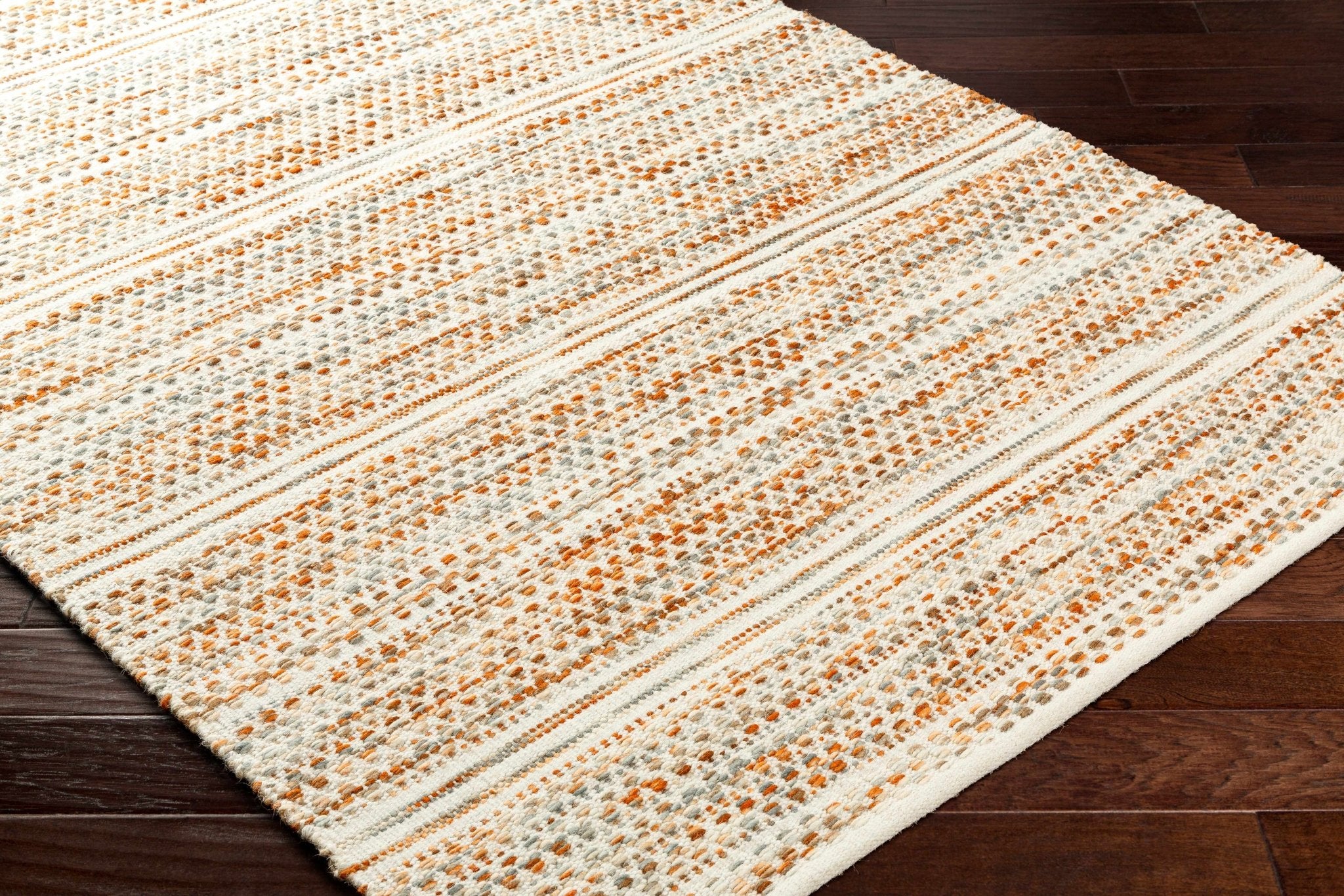 Bohemian Style Beige Hand Woven Wool Area Rug - Image 3
