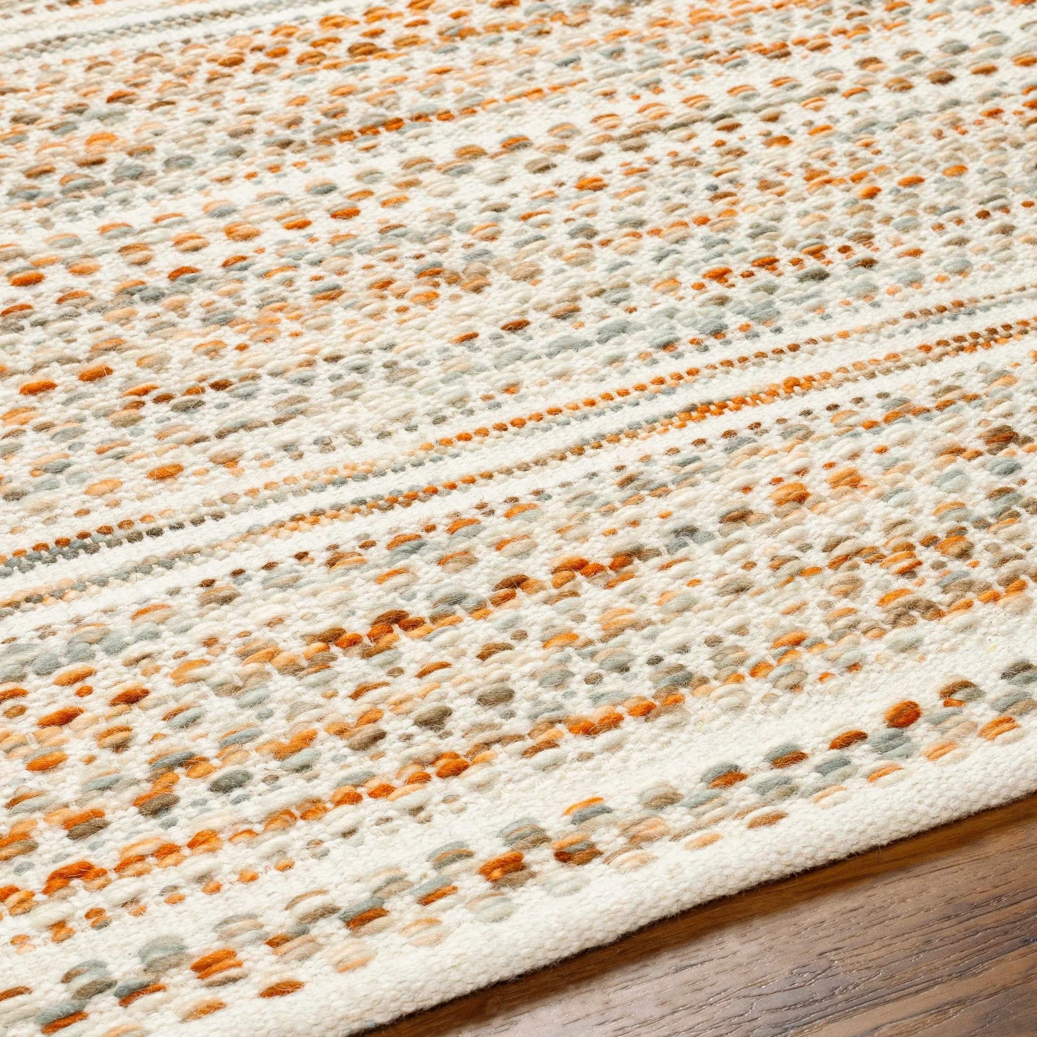 Bohemian Style Beige Hand Woven Wool Area Rug - Image 7