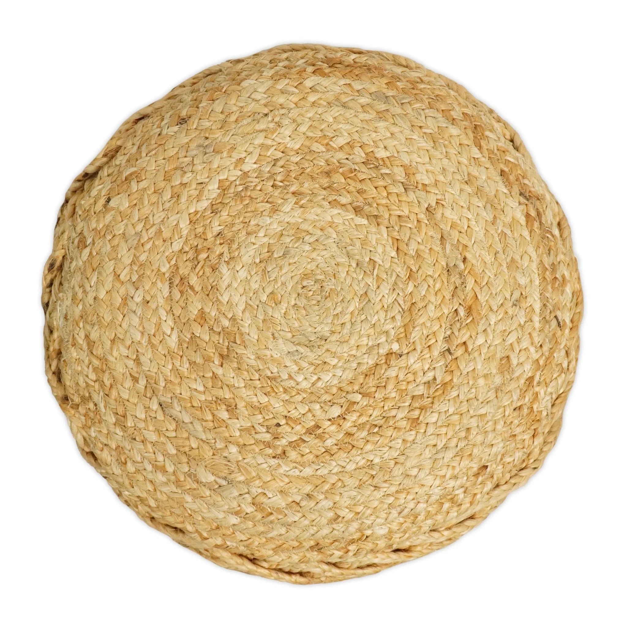 Braided Farmhouse round Pouf Natural Brown - Image 4