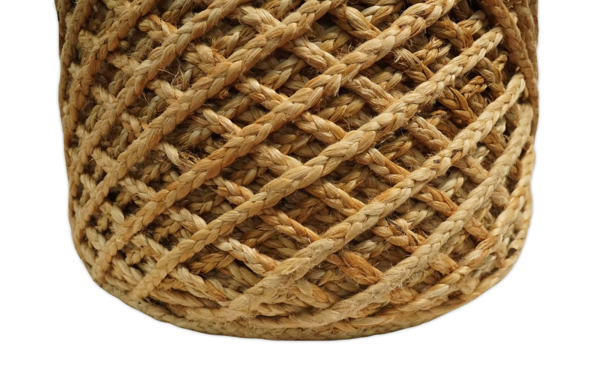 Braided Farmhouse round Pouf Natural Brown - Image 5