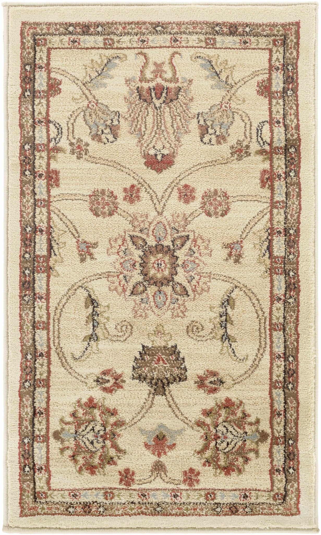 Brown And Beige Traditional Oushak Design Machine Woven Rug - Image 12