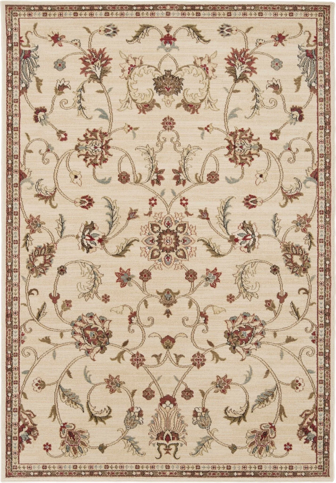 Brown And Beige Traditional Oushak Design Machine Woven Rug - Image 13