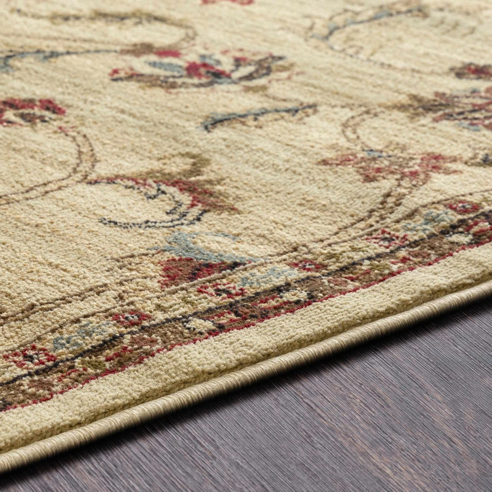 Brown And Beige Traditional Oushak Design Machine Woven Rug - Image 4