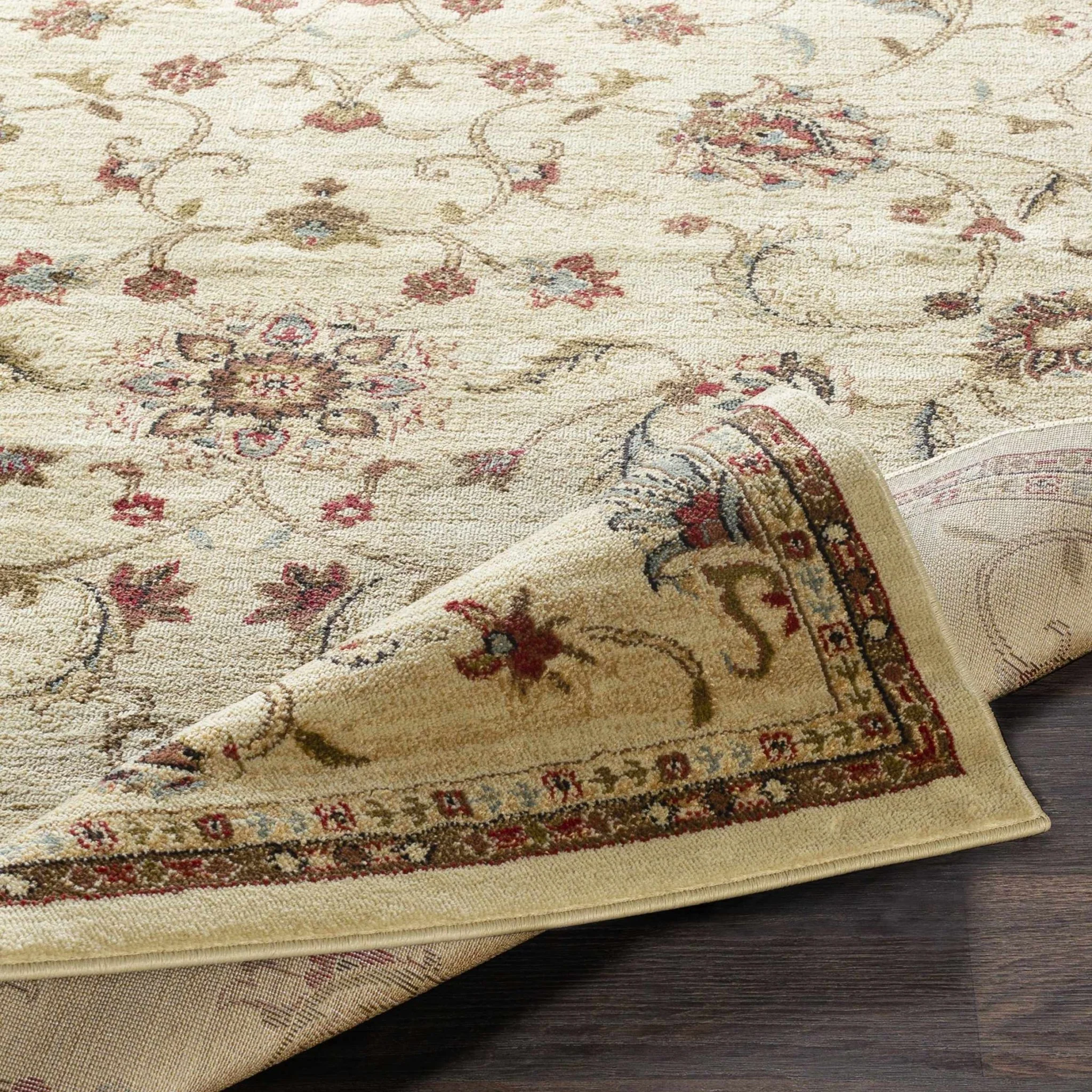 Brown And Beige Traditional Oushak Design Machine Woven Rug - Image 6