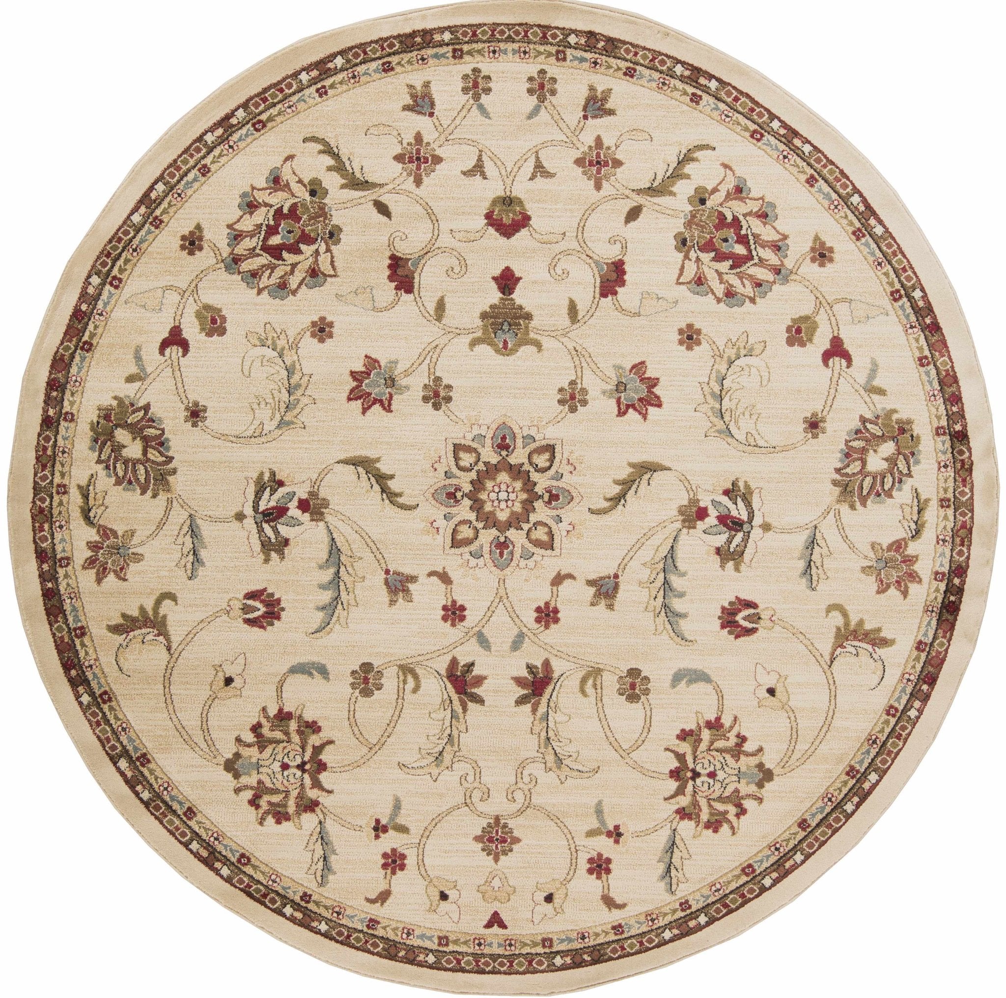 Brown And Beige Traditional Oushak Design Machine Woven Rug - Image 8