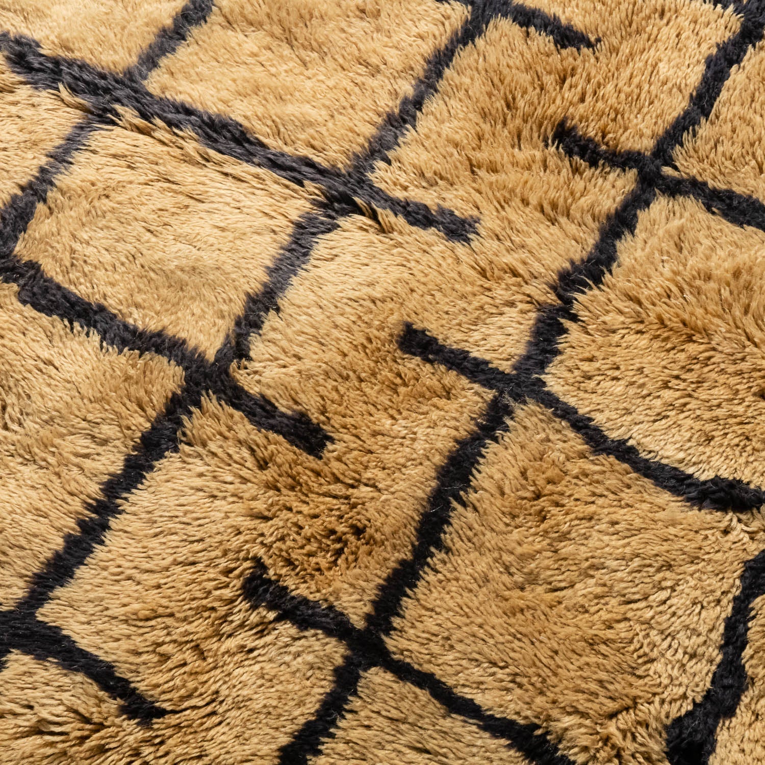 Tan And Black Contemporary Moroccan Hand Knotted 8x10 Wool Rug - Image 3