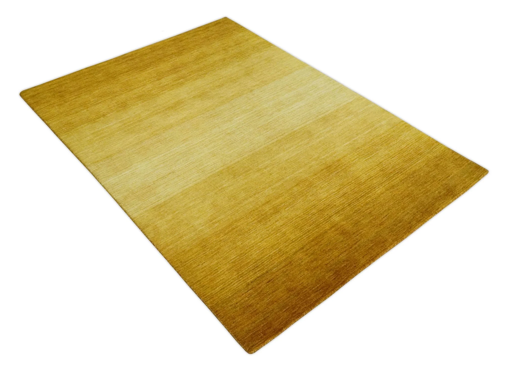 5.7x7.7 Ombre Brown and Gold Woollen Hand Woven Southwestern Gabbeh Rug - Image 10
