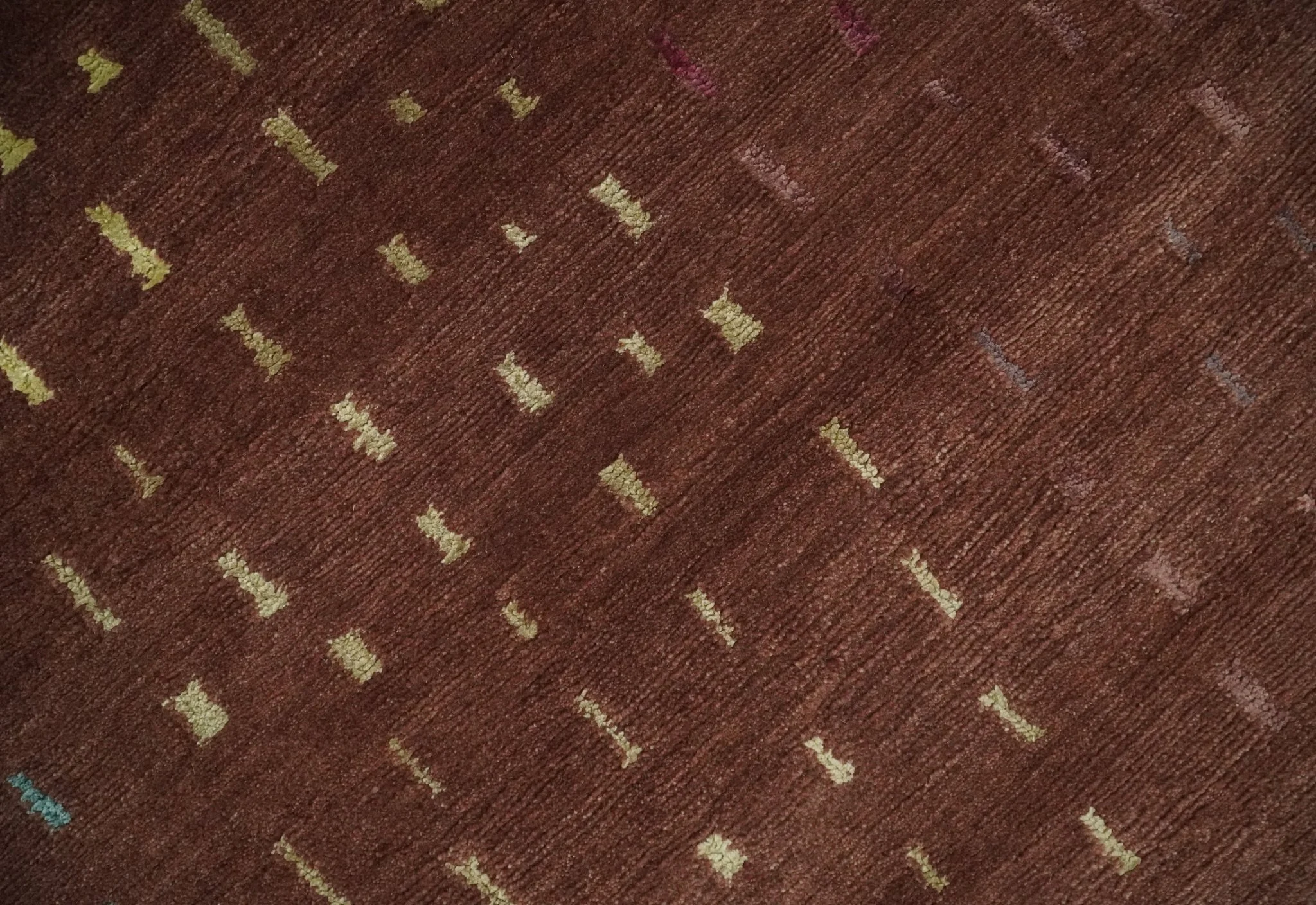5x7 Brown and Gold Stripes Pattern Hand knotted Wool and Art Silk Area Rug - Image 4