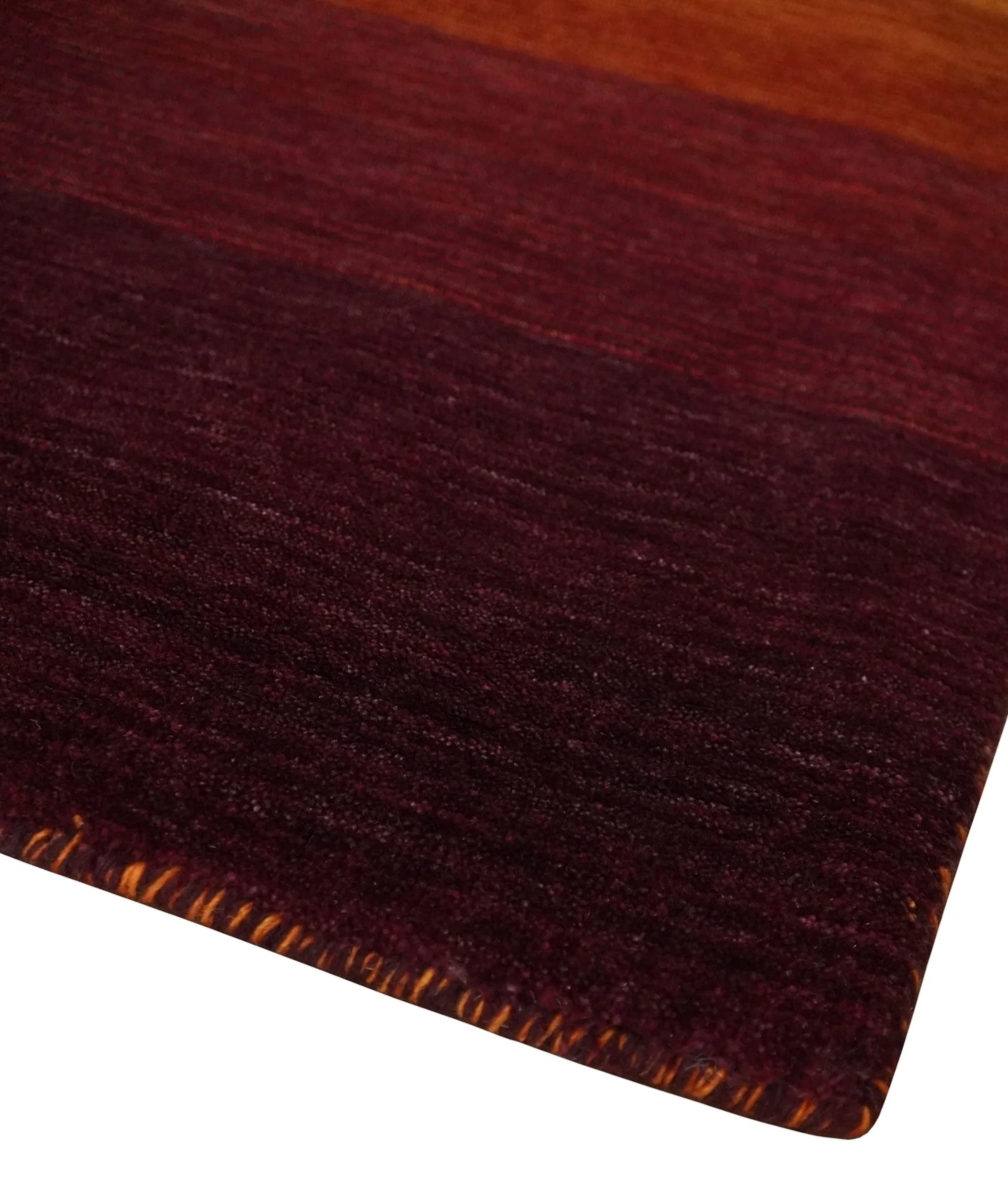 6x8 Ombre Brown and Rust Blended Stripes Pattern Wool Hand Woven Southwestern Gabbeh Rug - Image 5