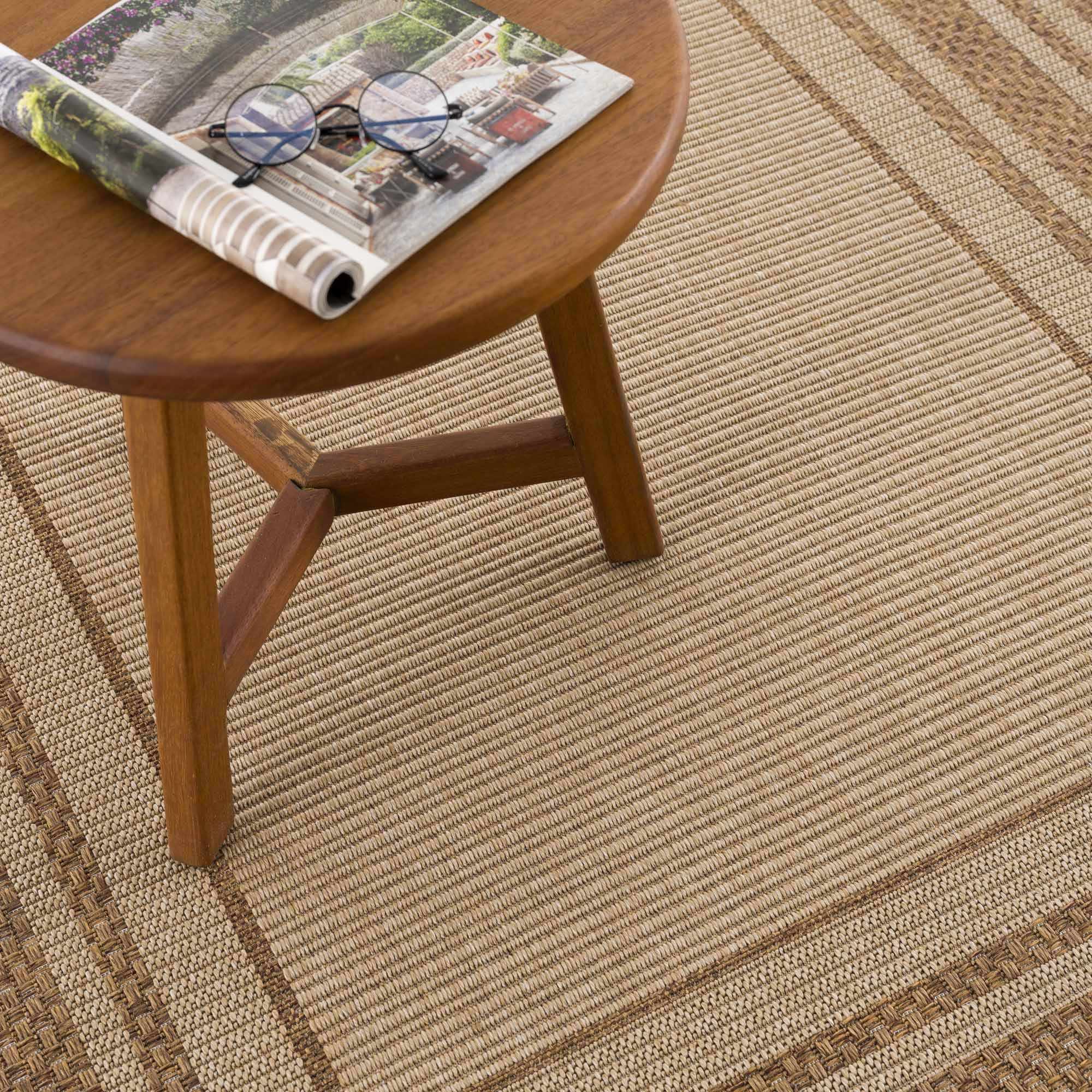 Brown And Tan Faux Jute Rug - Image 4