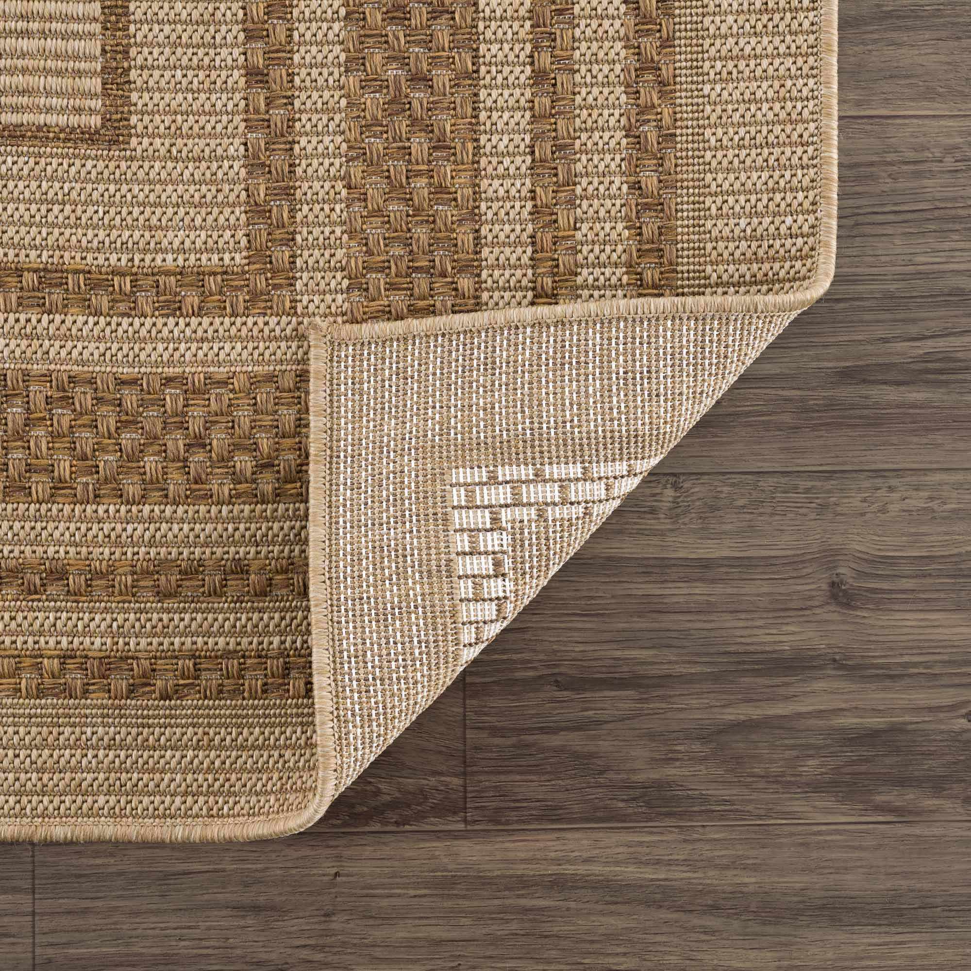 Brown And Tan Faux Jute Rug - Image 5