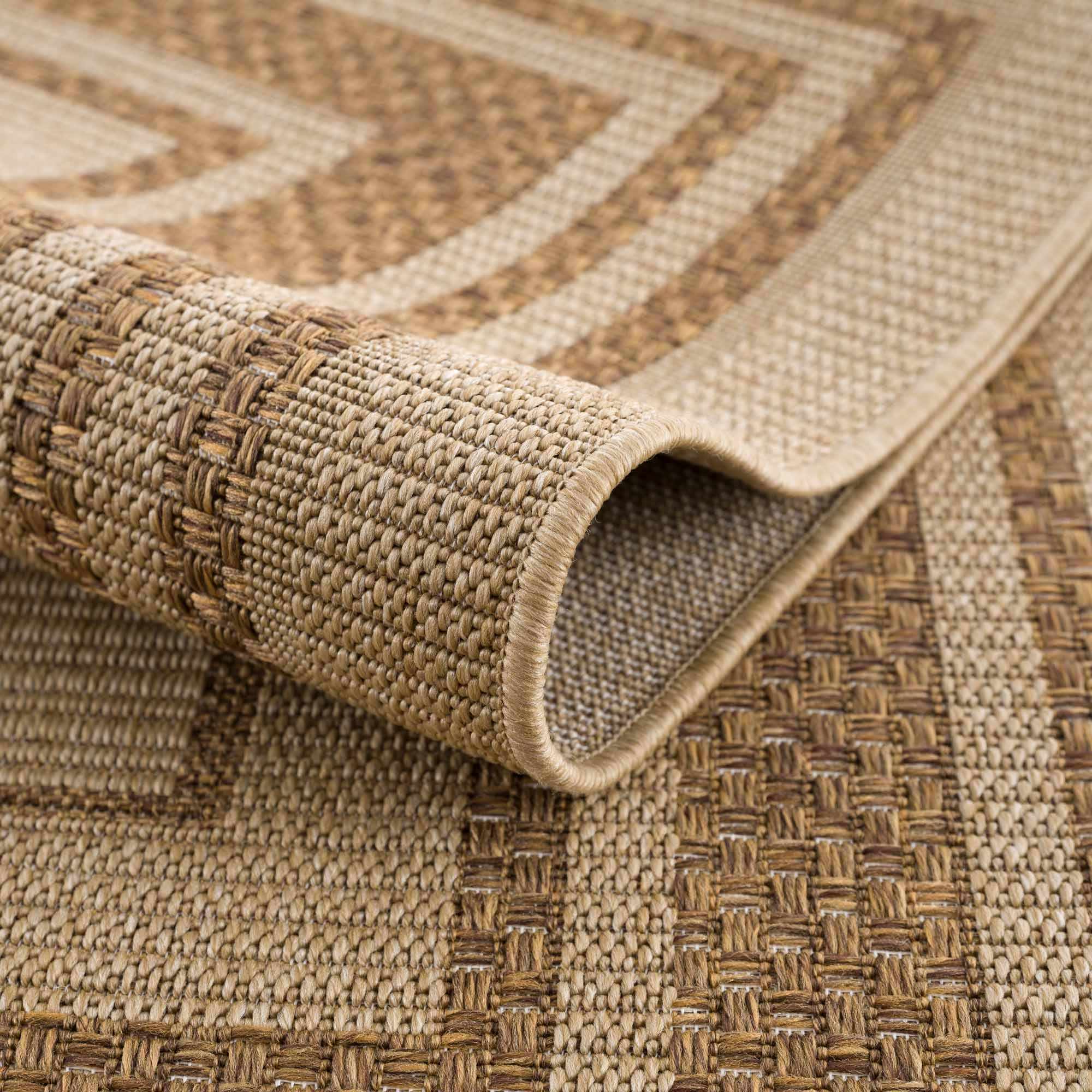Brown And Tan Faux Jute Rug - Image 6