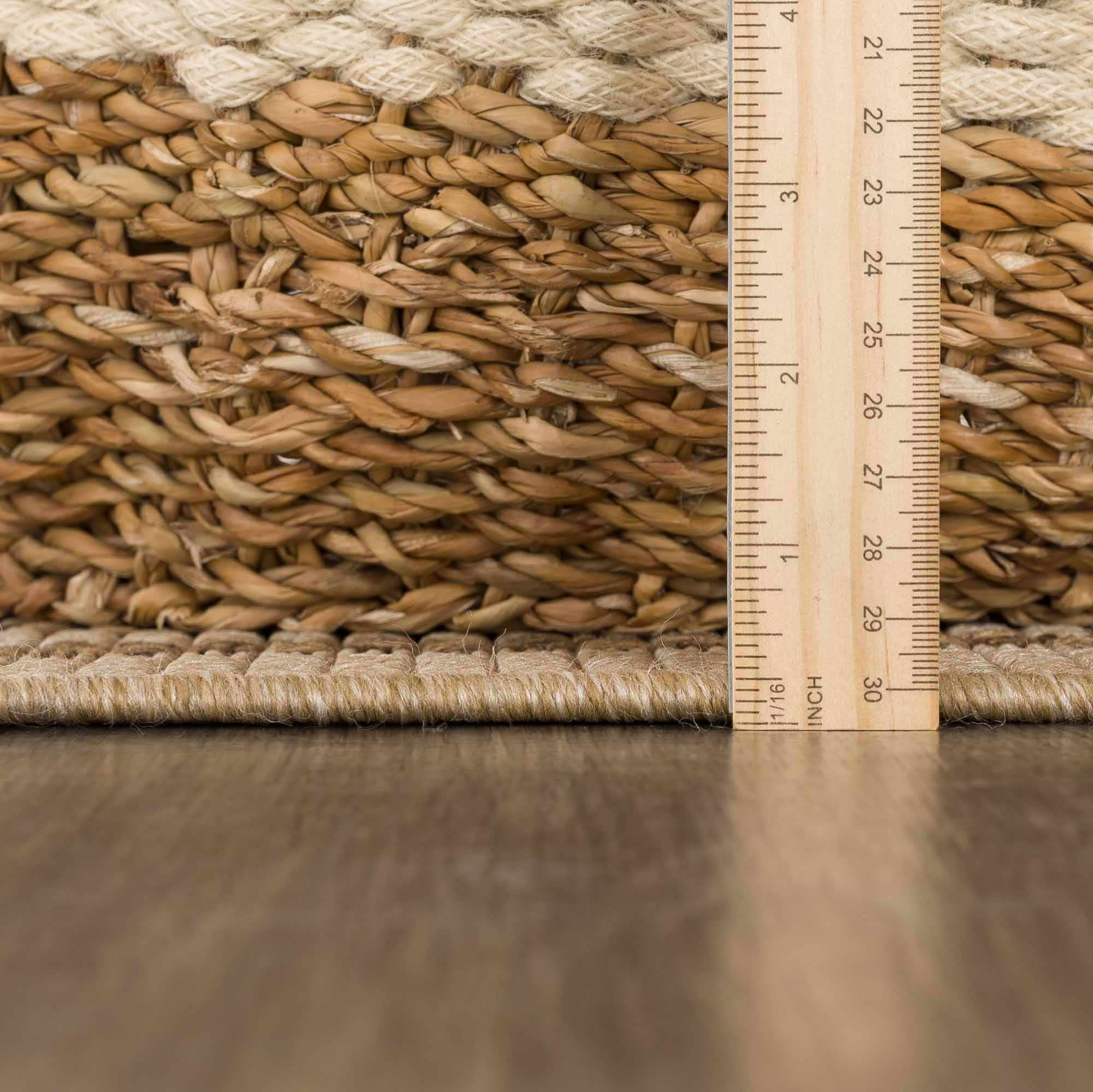 Brown And Tan Faux Jute Rug - Image 9