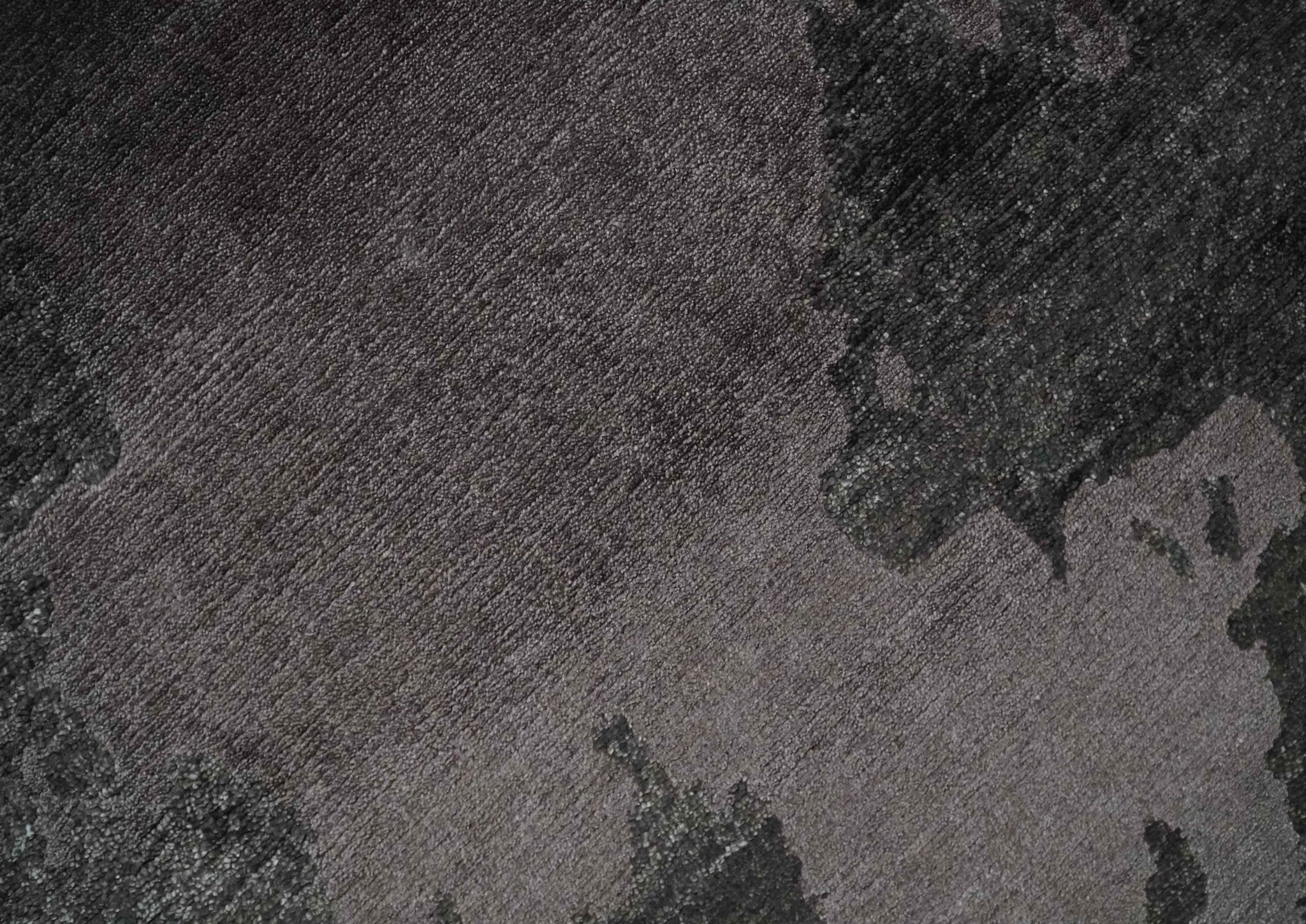 Fine Hand knotted And Carved Brown and Aqua Abstract Bamboo Silk 8x10 Area Rug - Image 4